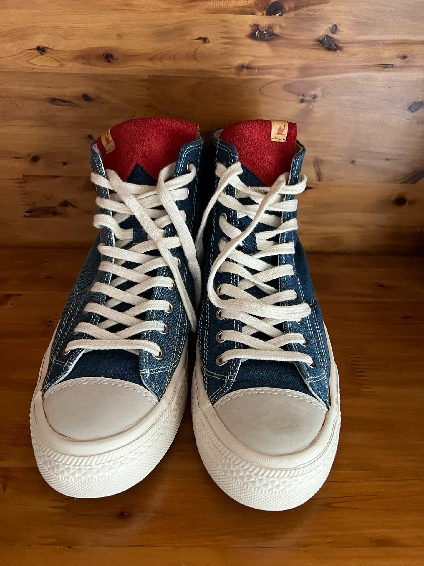 Visvim Denim Red Tail High-Top Sneakers — back