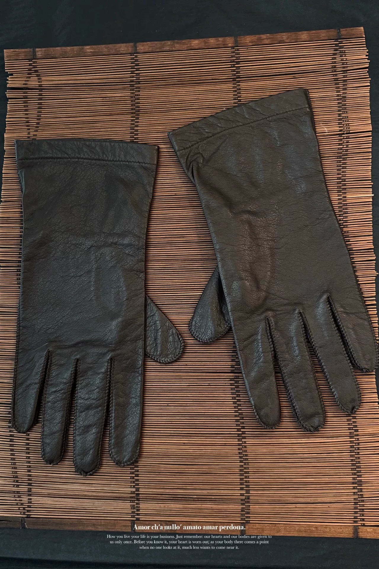 Yohji Yamamoto Stitched Leather Gloves — front
