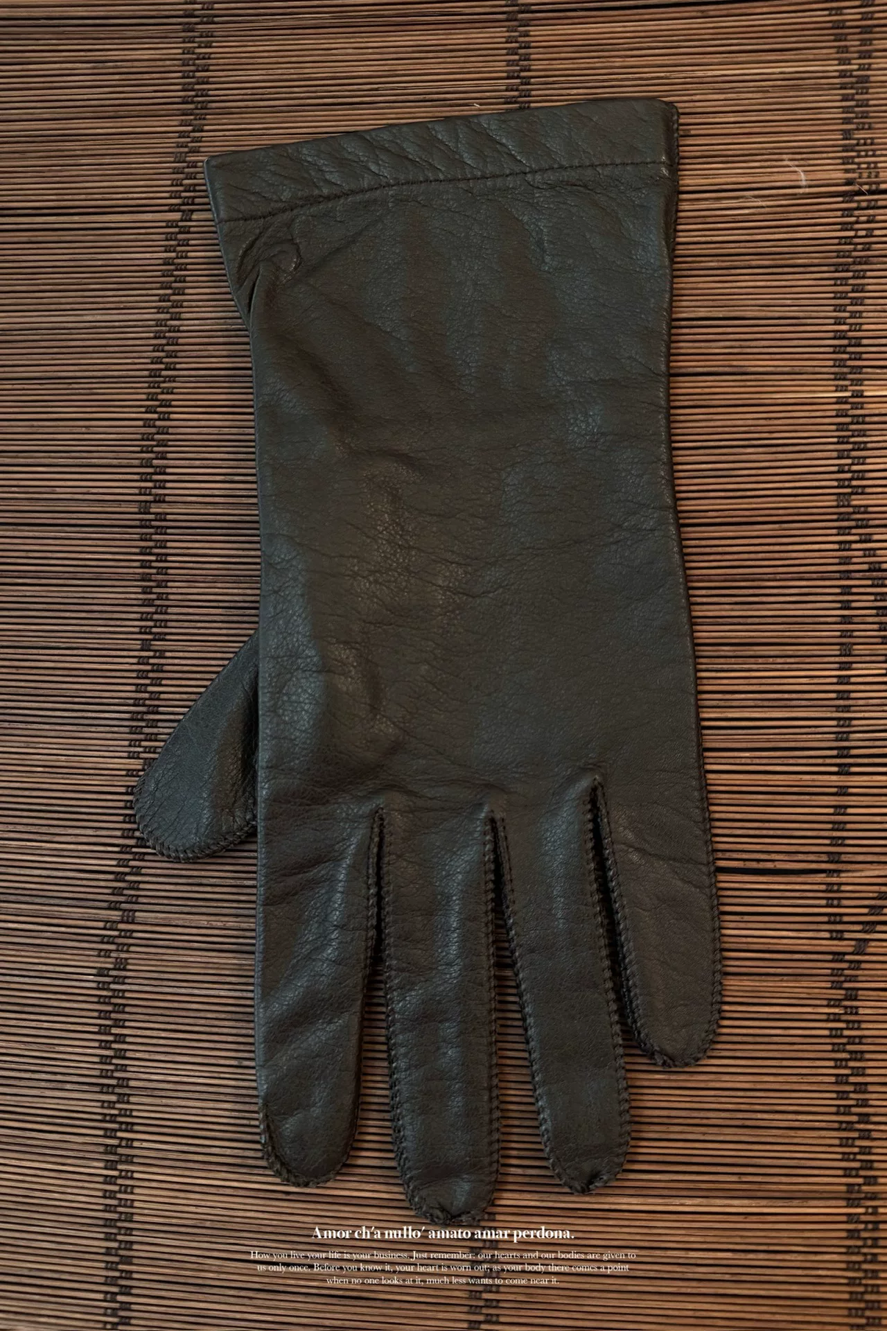 Yohji Yamamoto Stitched Leather Gloves — back
