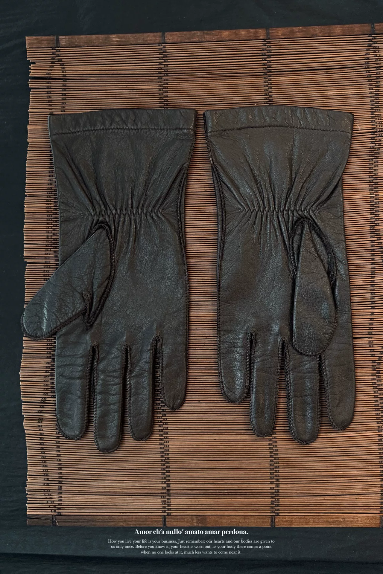 Yohji Yamamoto Stitched Leather Gloves — detail