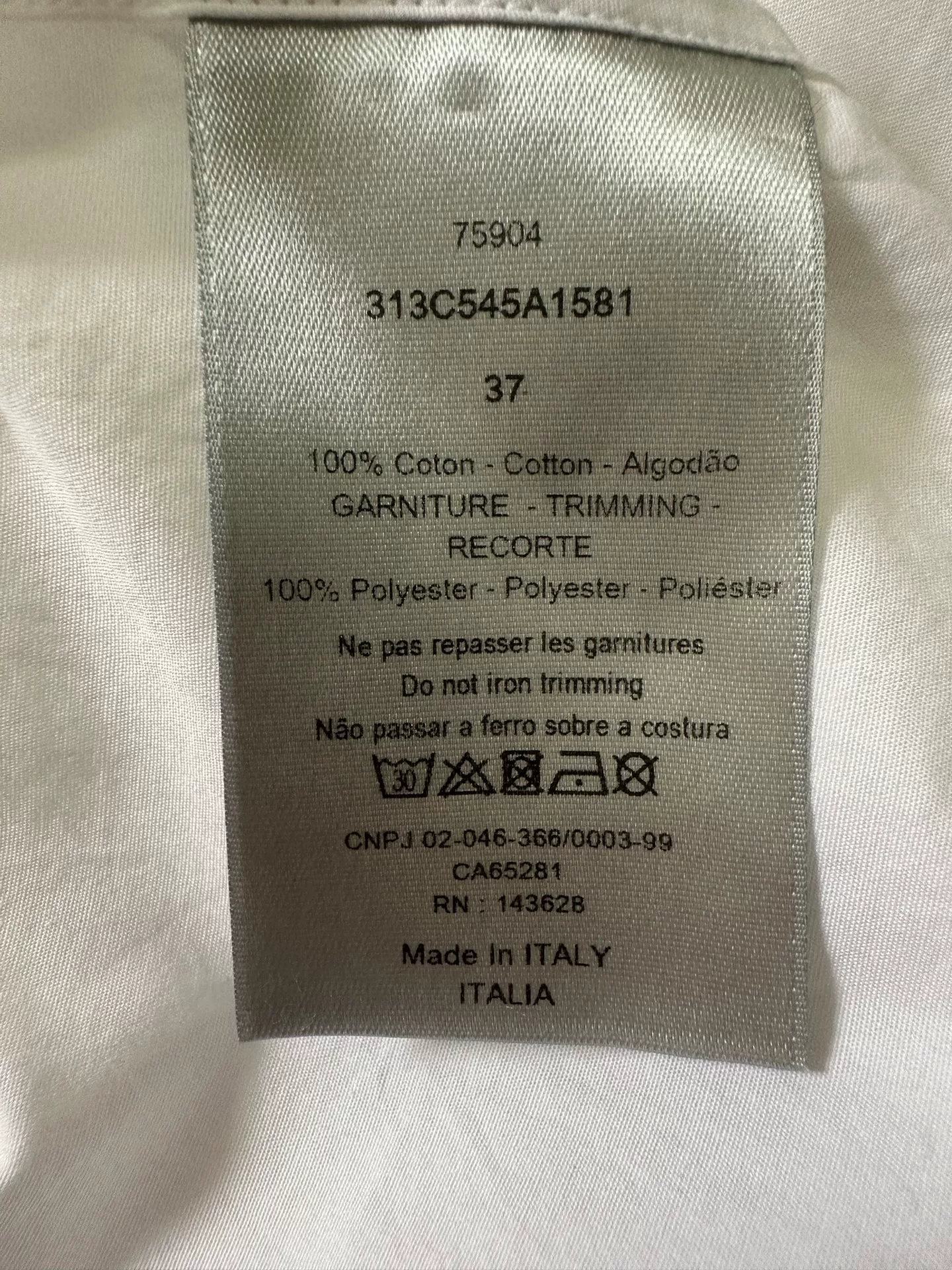 Dior 23SS Logo White Button-Up Shirt — detail