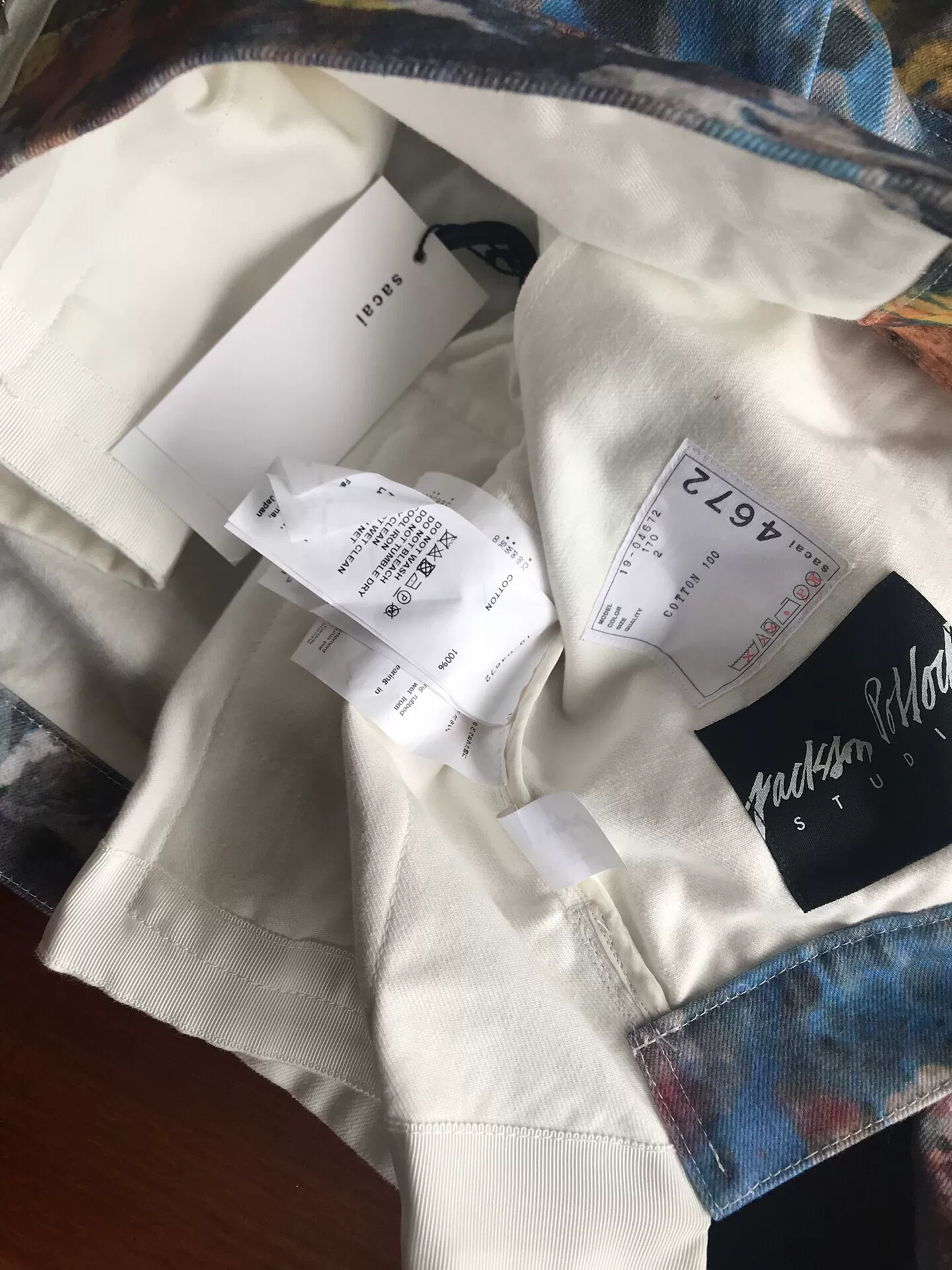 Sacai x Jackson Pollock Graffiti Denim Jacket — detail
