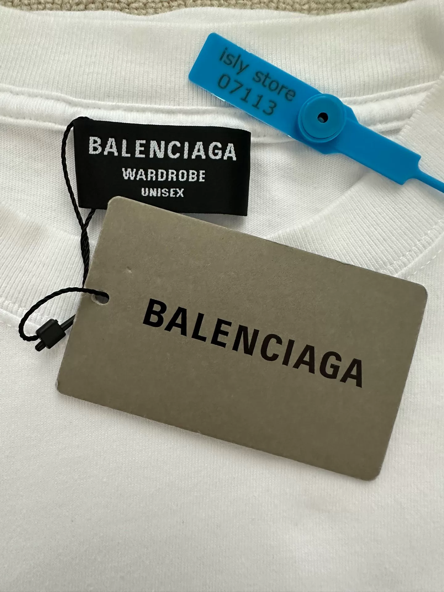 Balenciaga White Logo Loose T-shirt — label