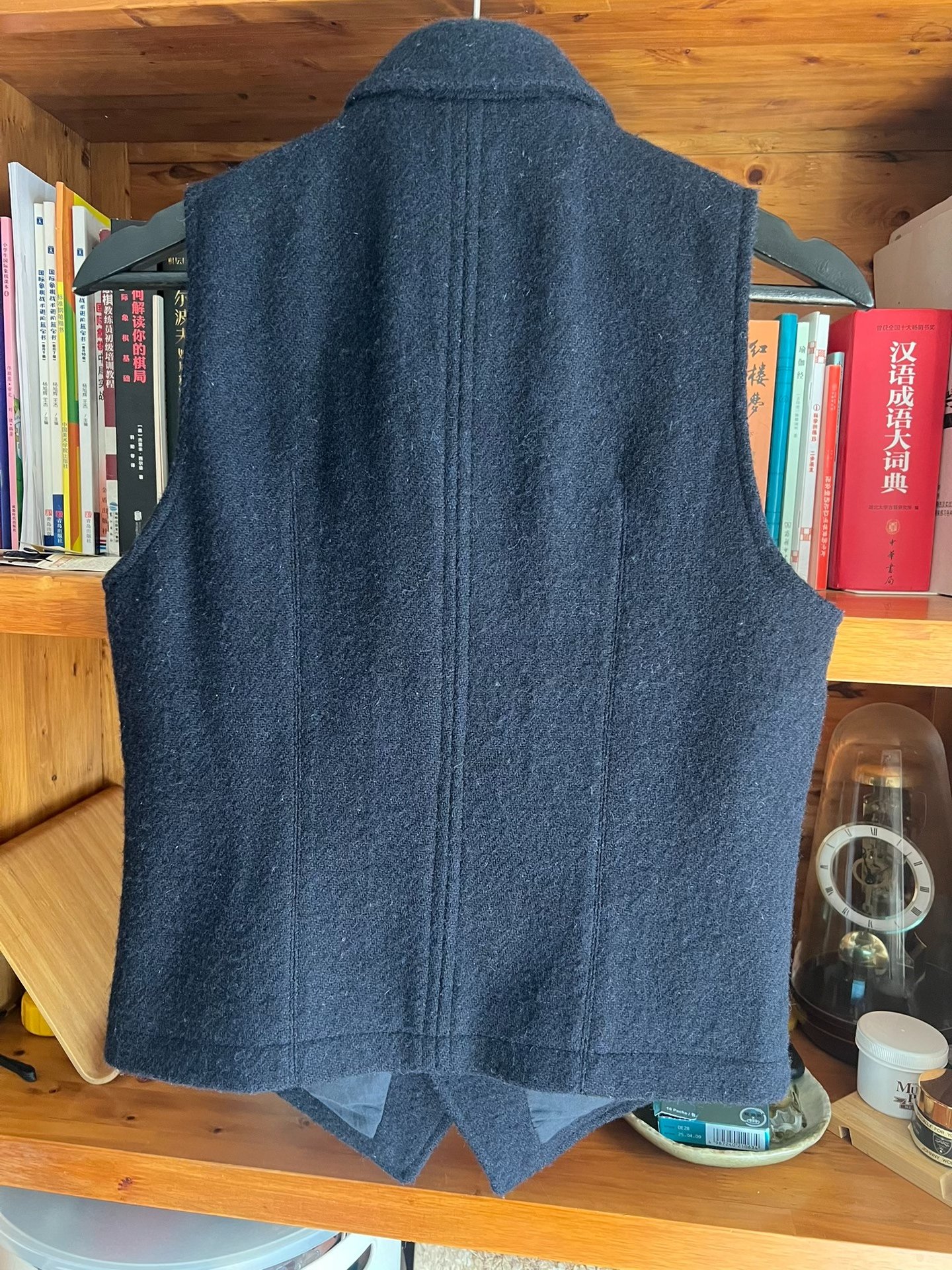 Nigel Cabourn Indigo Harris Wool Vest — label