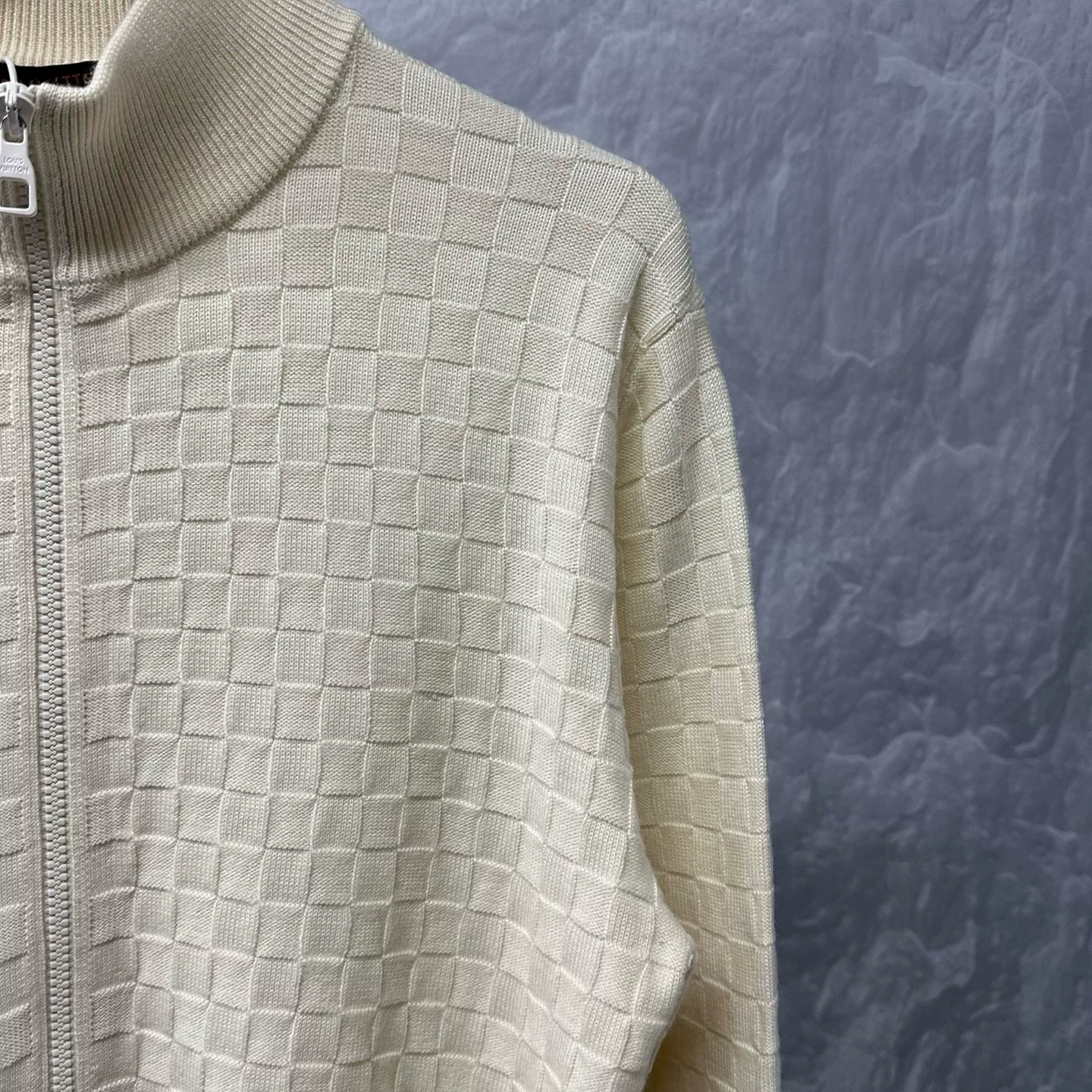 Louis Vuitton SS24 Checkerboard Wool Coat M — detail