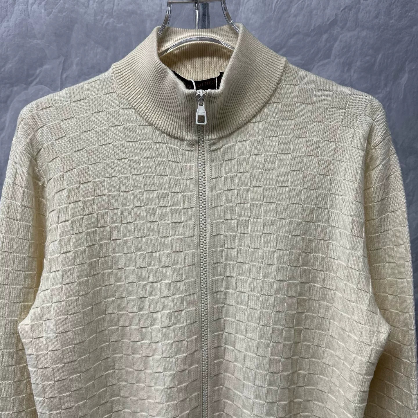 Louis Vuitton SS24 Checkerboard Wool Coat M — front