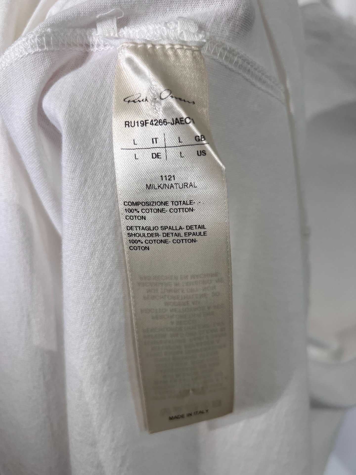 Rick Owens Iron Ring Long Sleeve Top — label