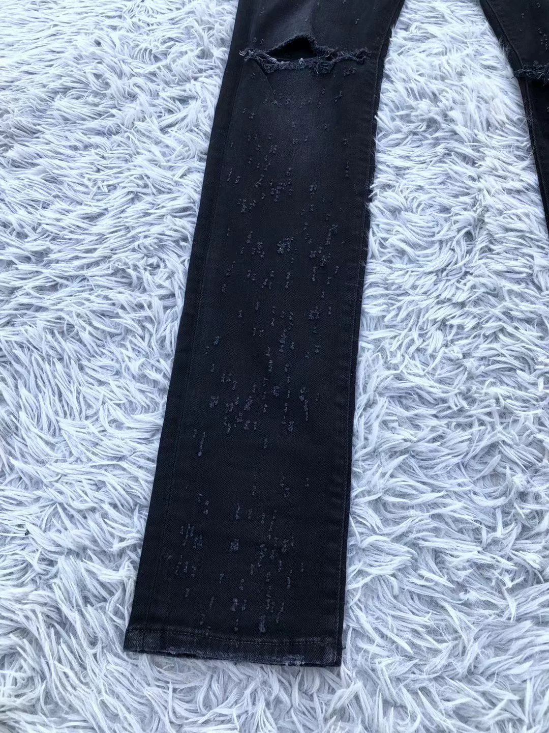 Amiri Black Distressed Straight Jeans — front
