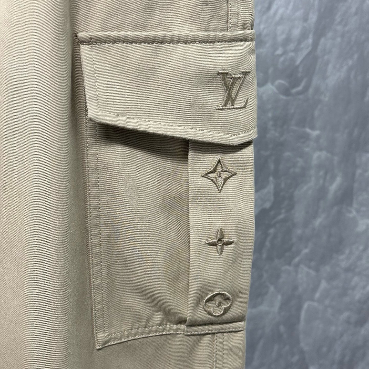 Louis Vuitton SS26 3D Embroidered Cargo Pants — front