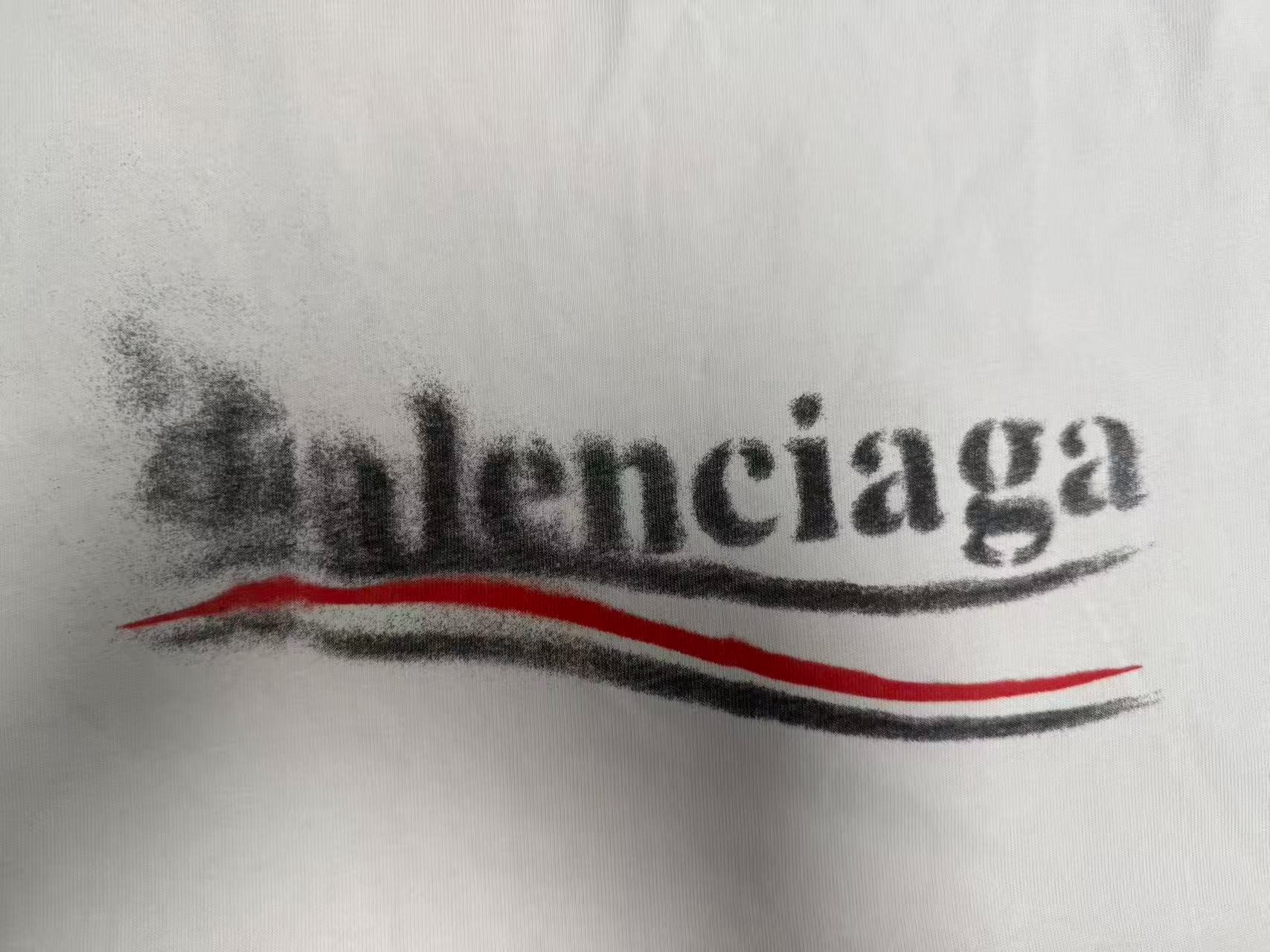 Balenciaga Letter Print Crew Neck T-Shirt — detail