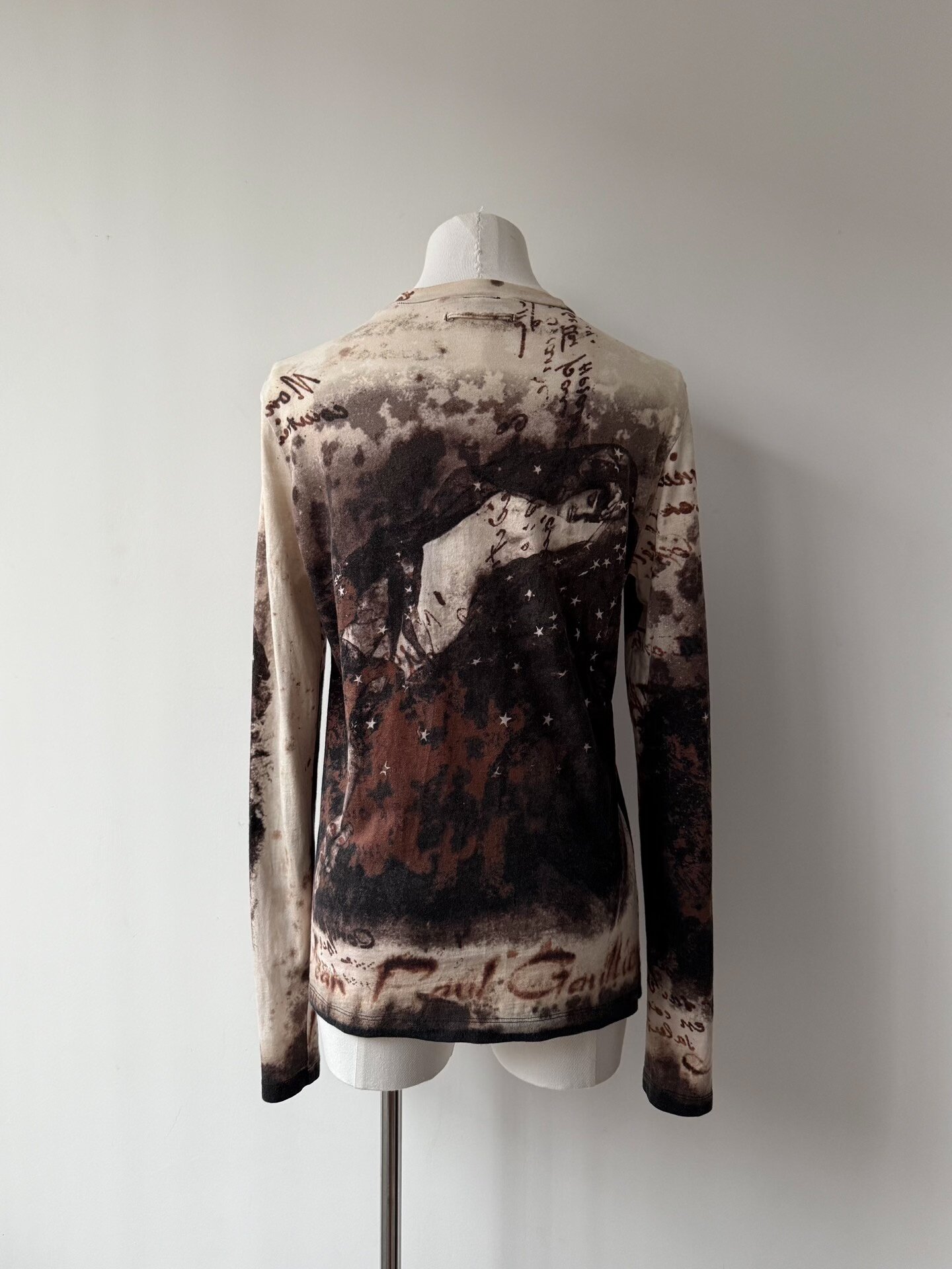 Jean Paul Gaultier Star Print Long-Sleeve Top — label