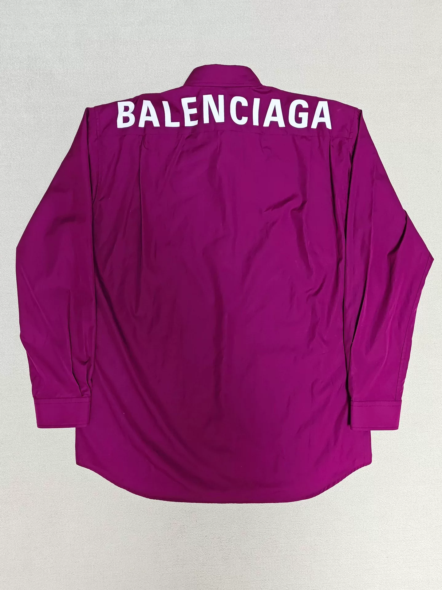 Balenciaga Magenta Back Logo Shirt Jacket