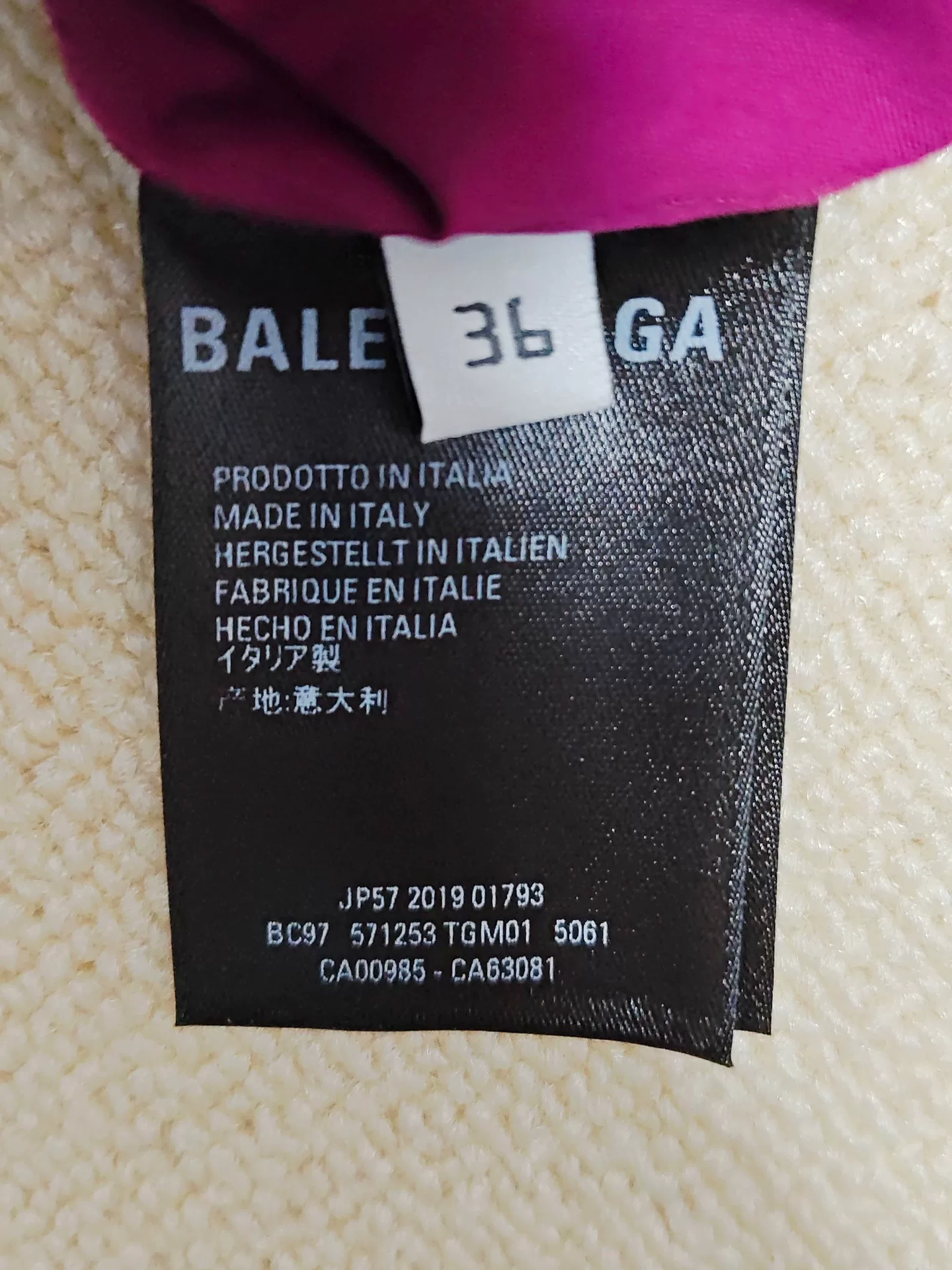 Balenciaga Magenta Back Logo Shirt Jacket — label