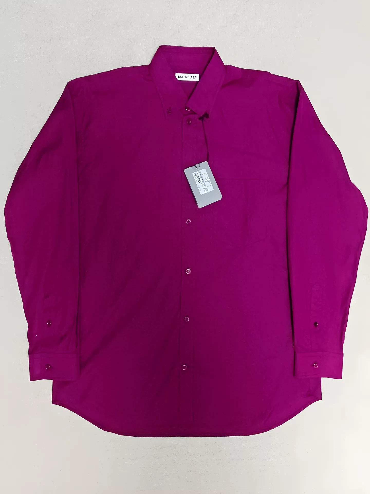 Balenciaga Magenta Back Logo Shirt Jacket — front