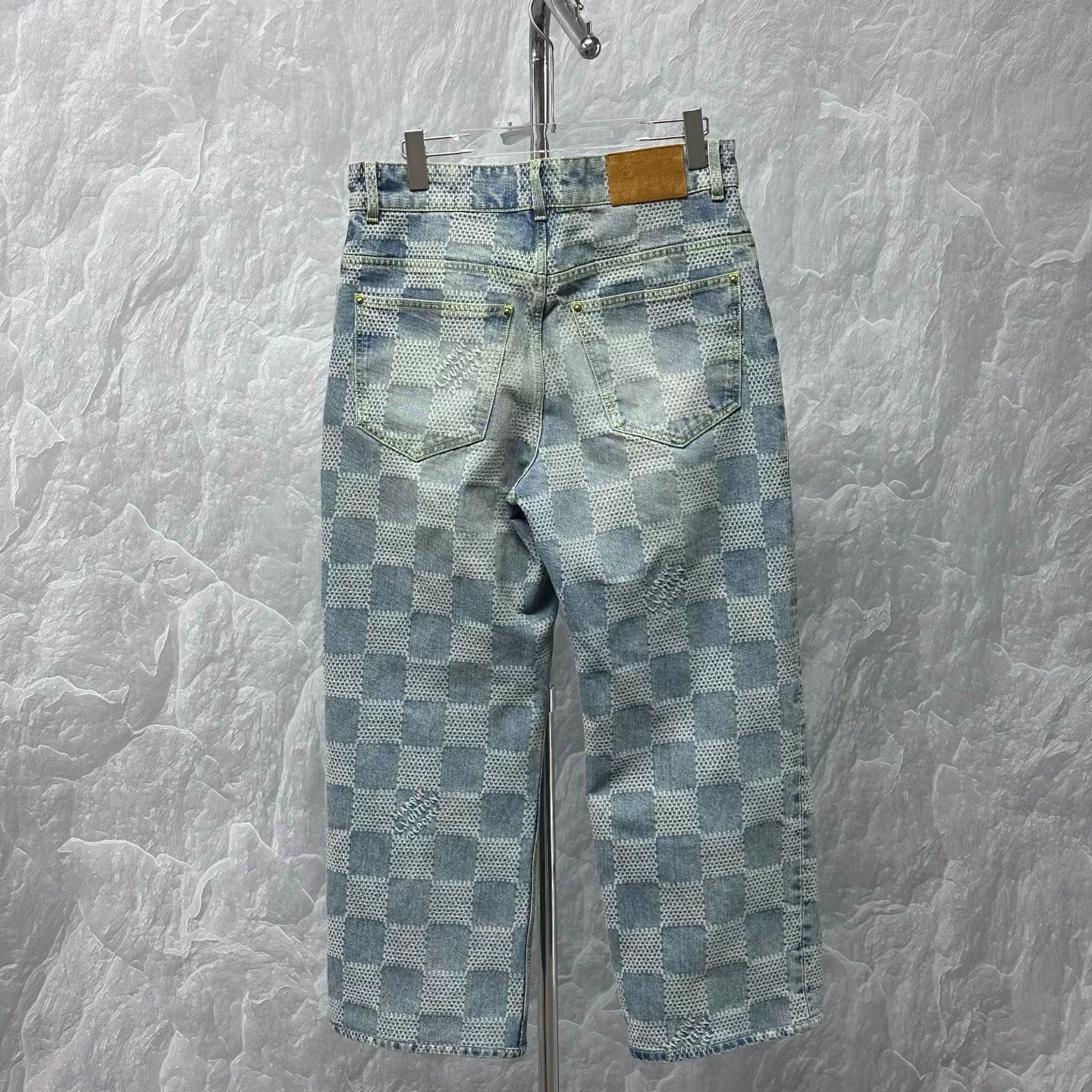 Louis Vuitton FW24 Checkered Denim Pants — back