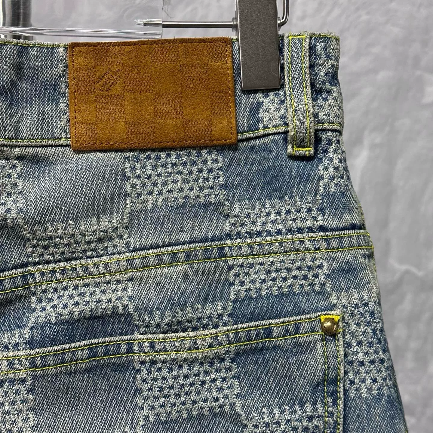 Louis Vuitton FW24 Checkered Denim Pants — detail