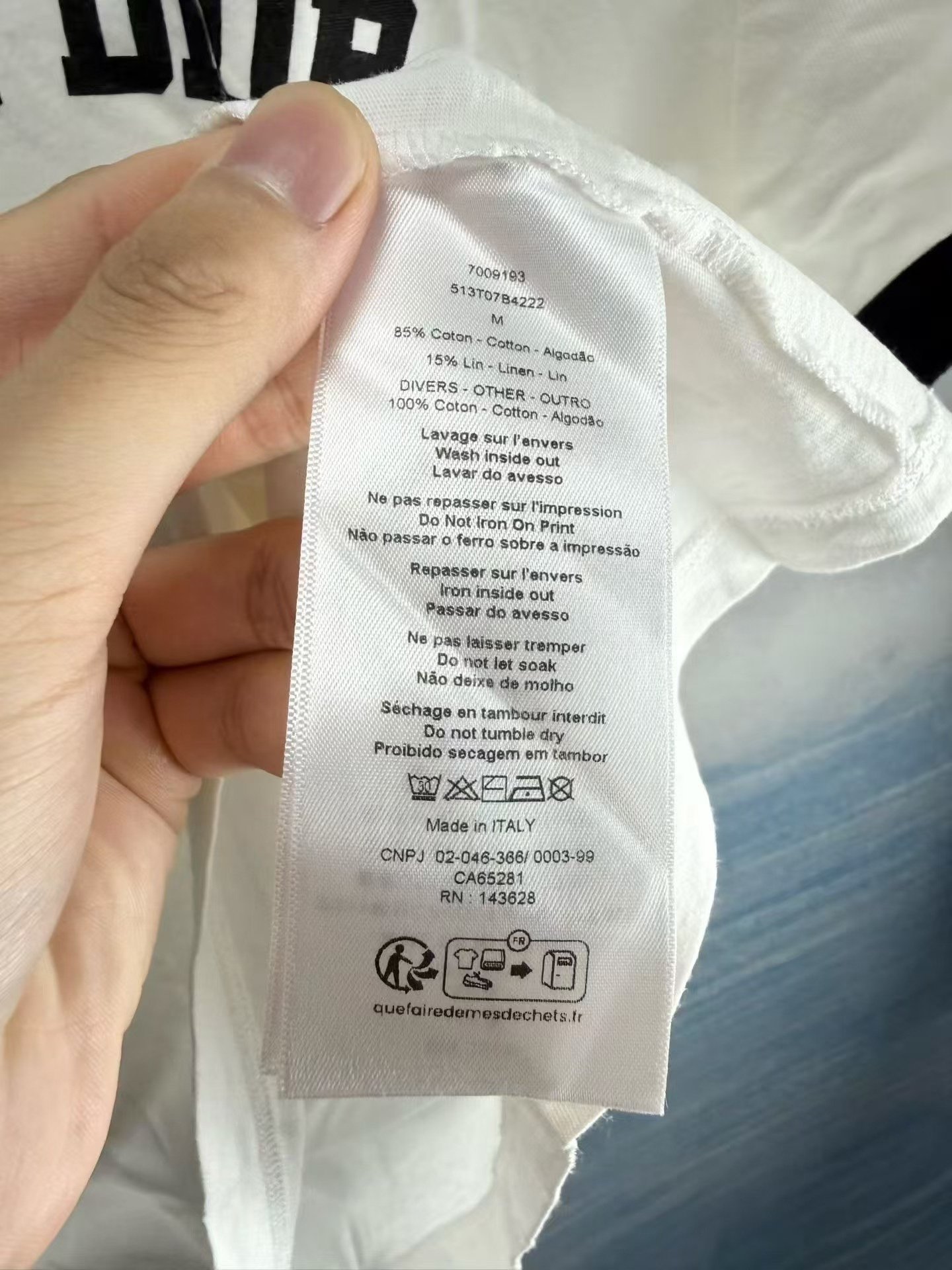 Dior Paris Slogan White Short Sleeve — back