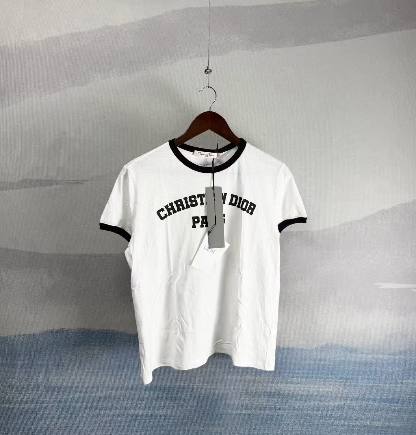 Dior Paris Slogan White Short Sleeve