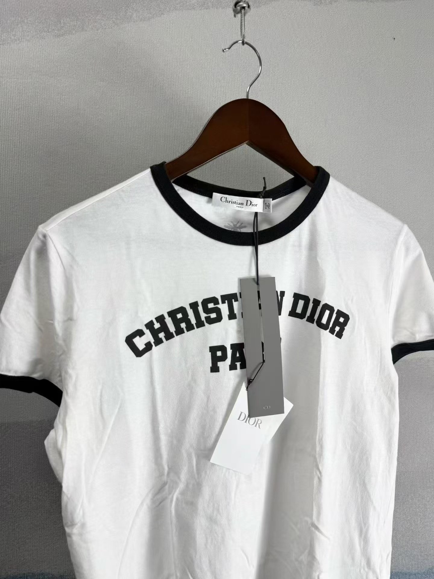 Dior Paris Slogan White Short Sleeve — detail