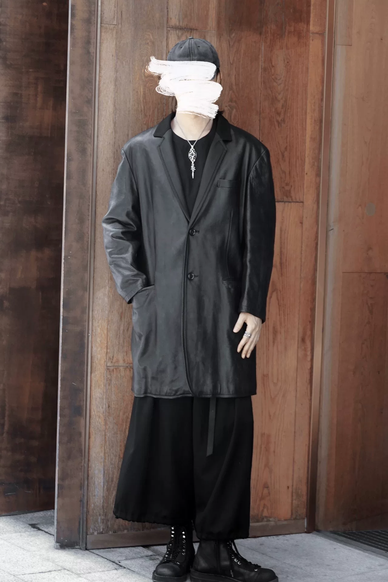 Yohji Yamamoto 92AW Leather Coat — label