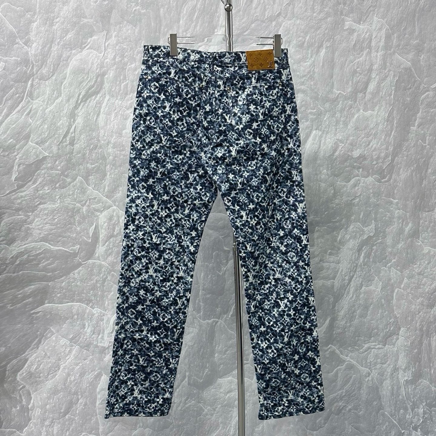 Louis Vuitton Monogram Print Denim Pants — back