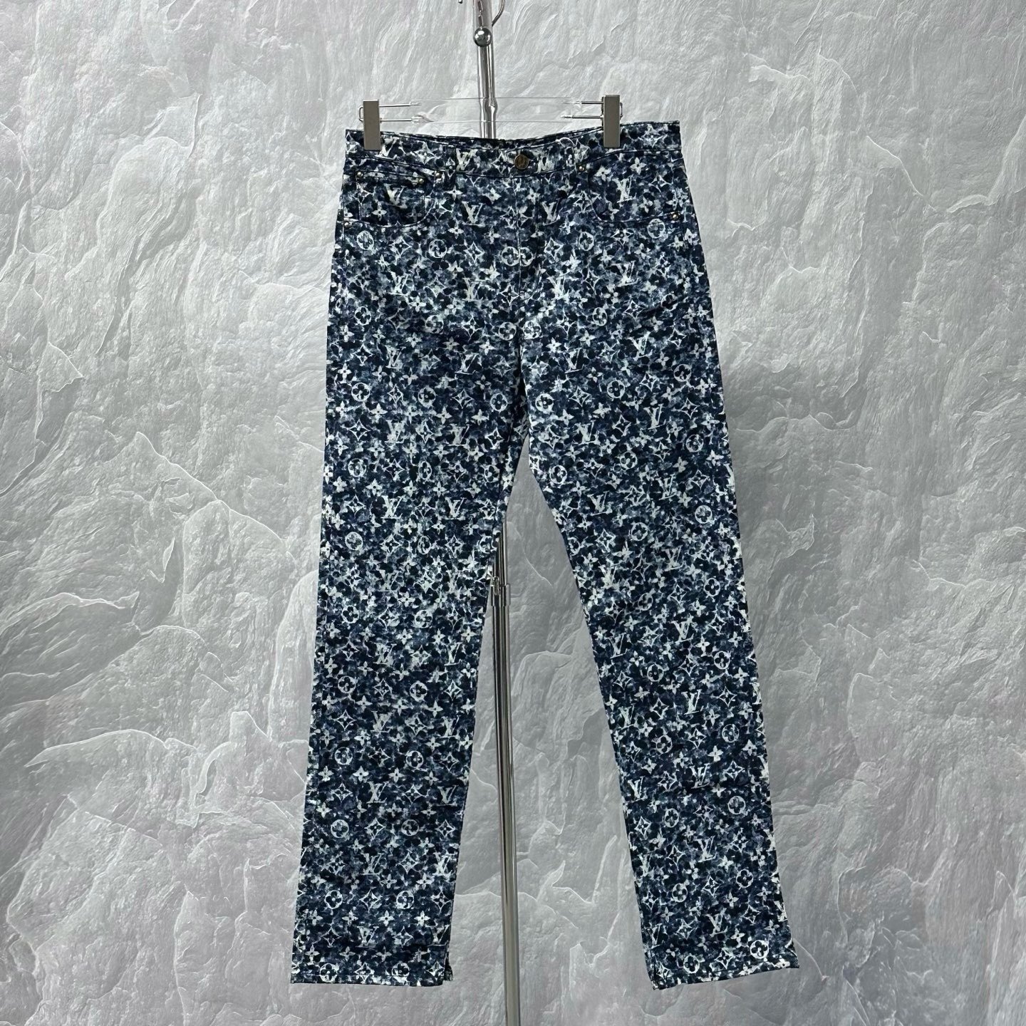 Louis Vuitton Monogram Print Denim Pants