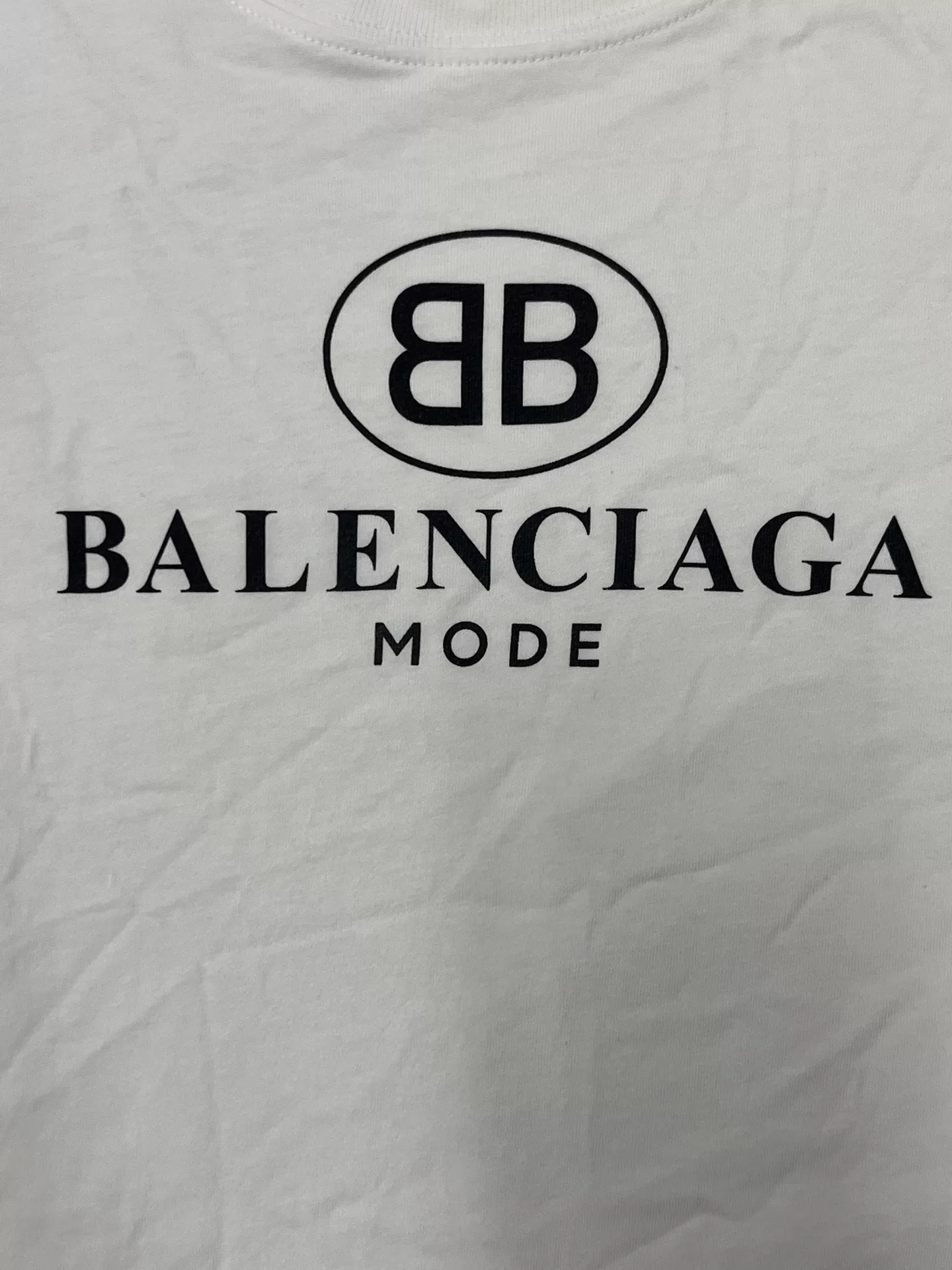Balenciaga Logo Print Crewneck Short-Sleeve T-Shirt — detail