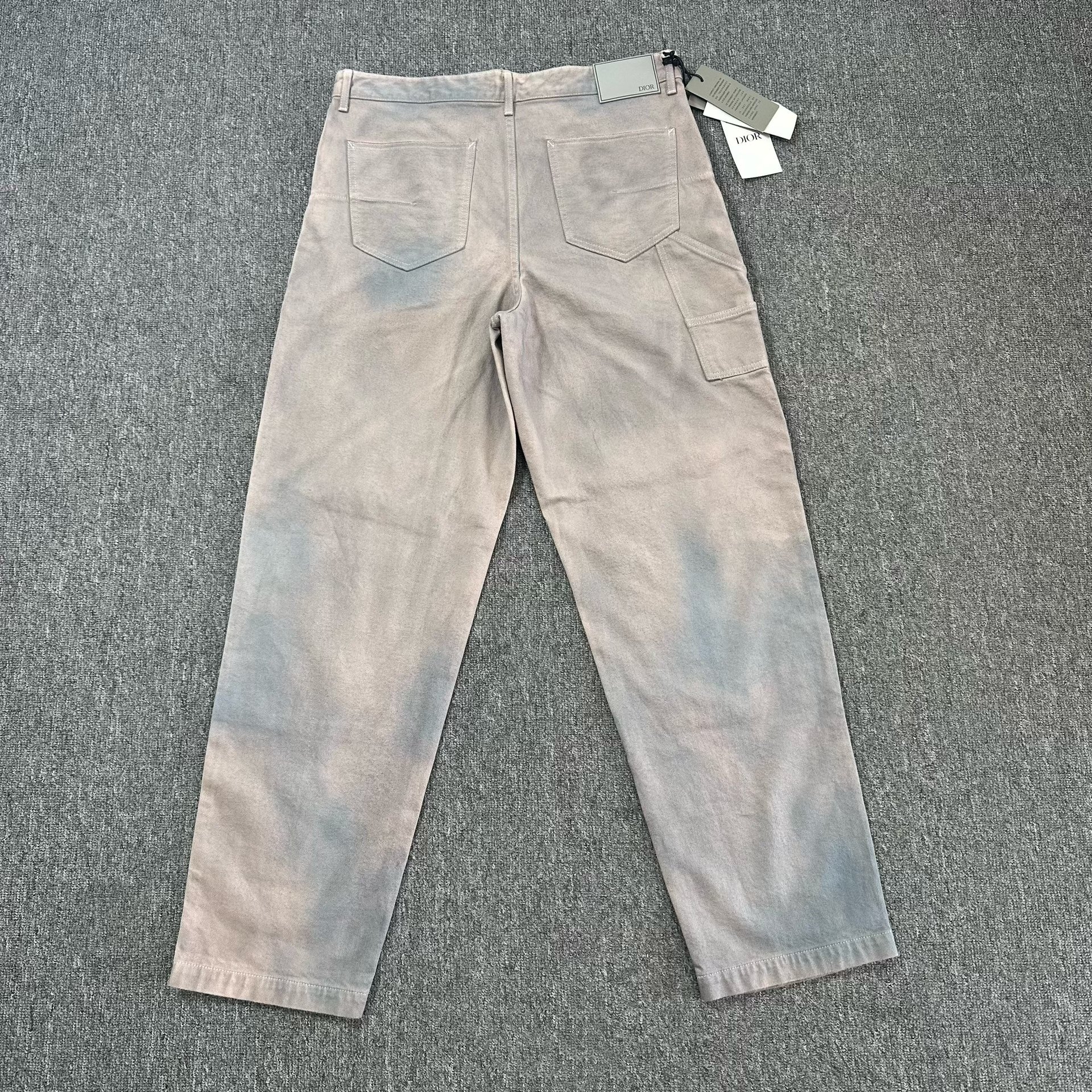 Dior Man 21ss Gray-Pink Tie-Dye Work Pants — detail