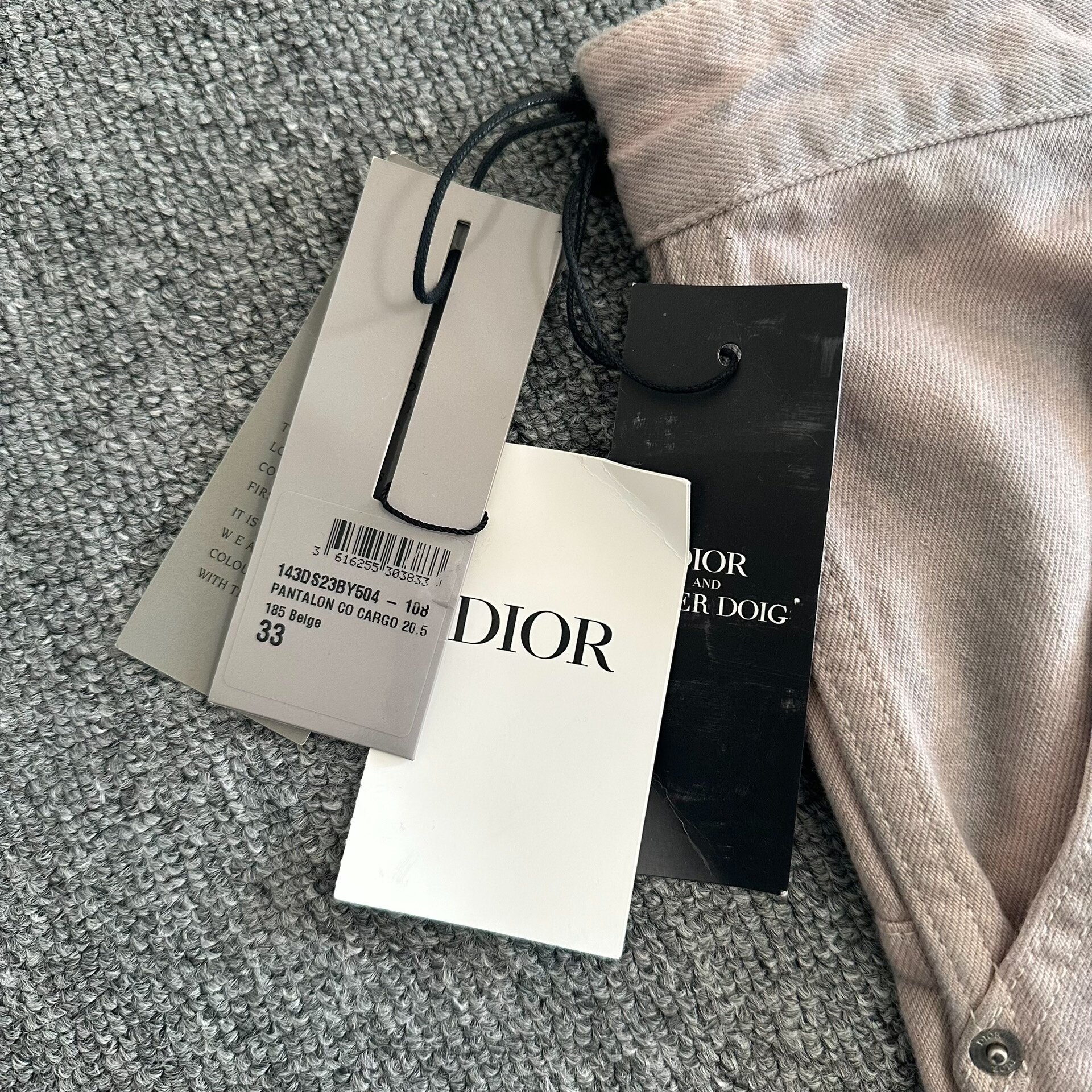 Dior Man 21ss Gray-Pink Tie-Dye Work Pants — front