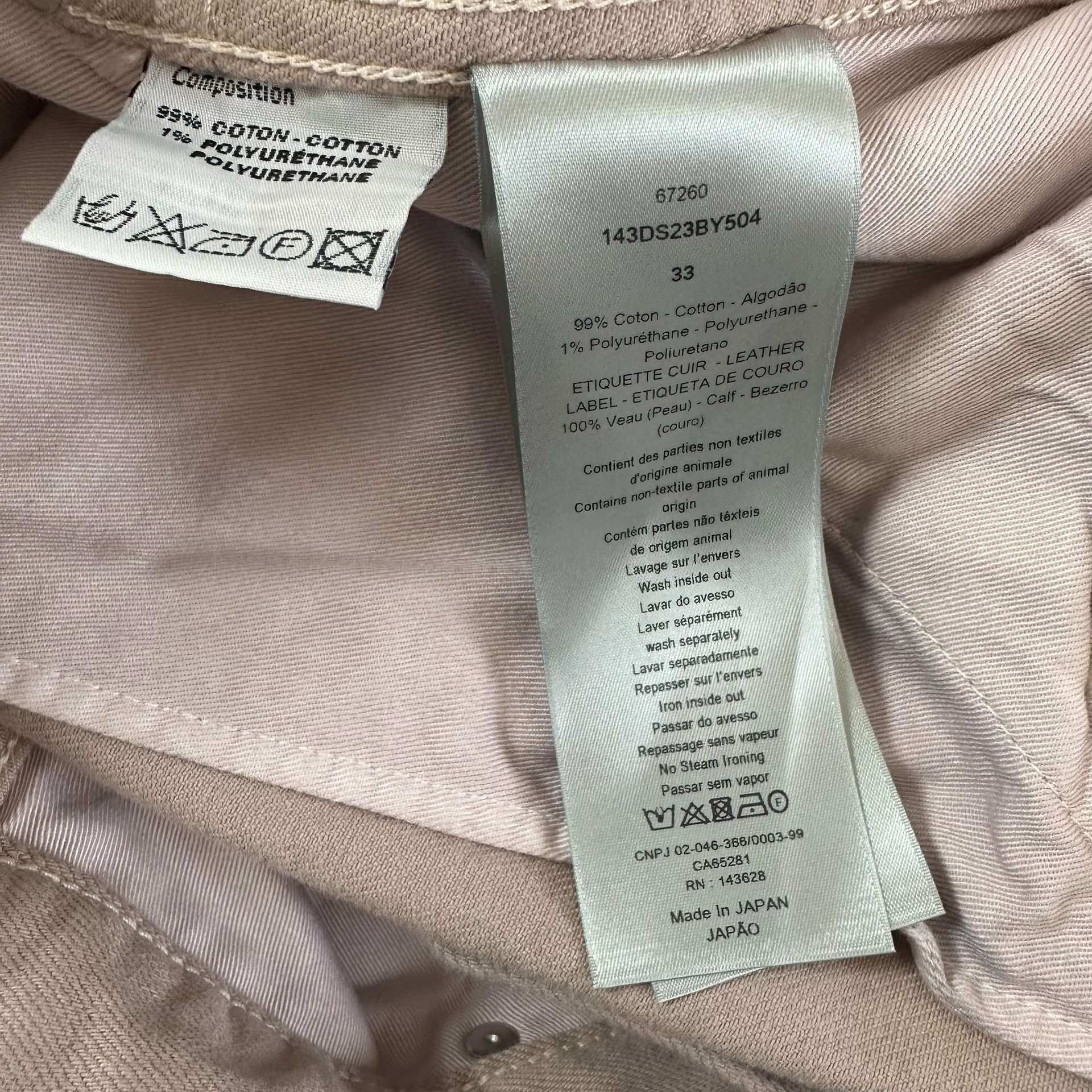 Dior Man 21ss Gray-Pink Tie-Dye Work Pants — label