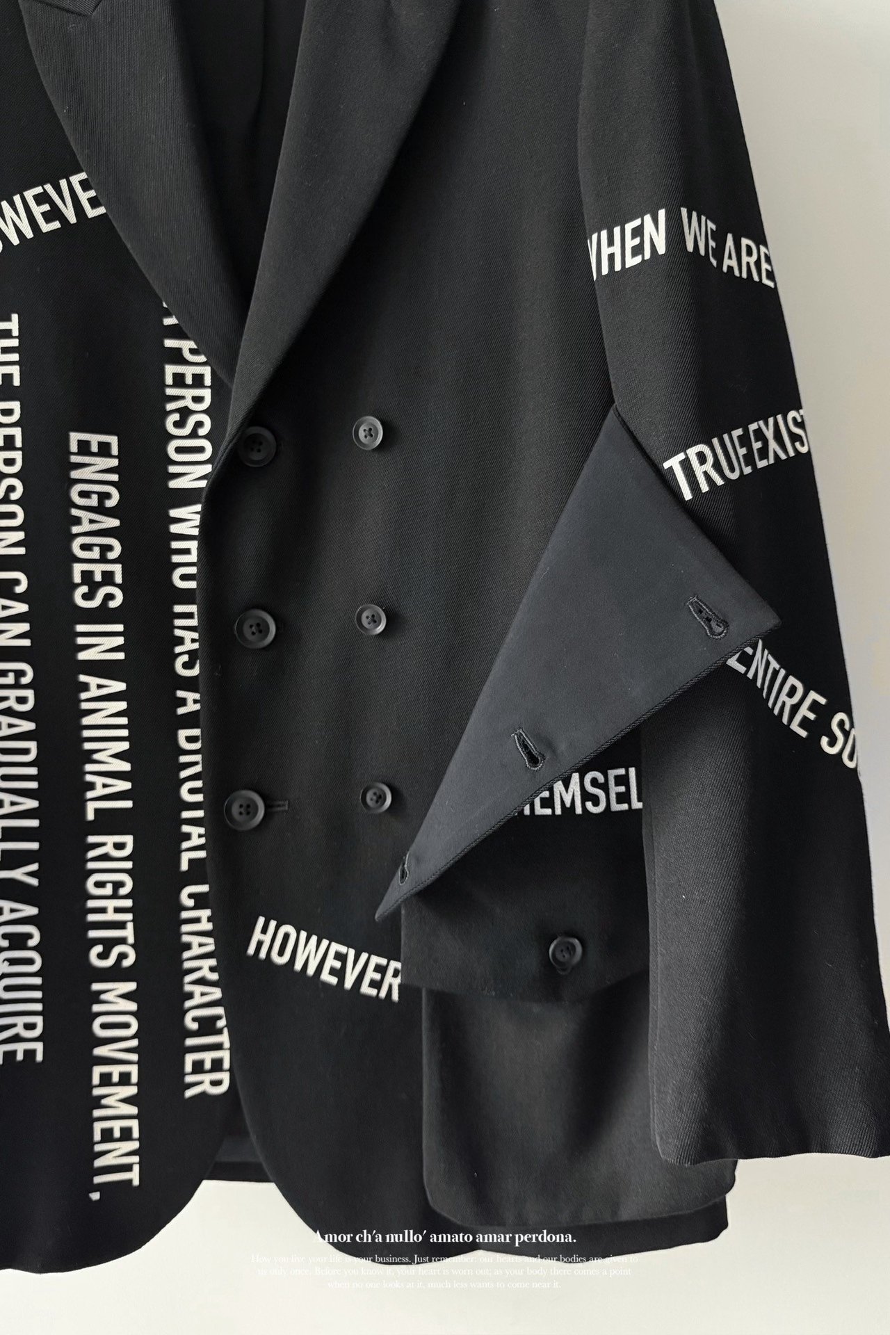 Yohji Yamamoto 22AW Existentialist Text Blazer — back