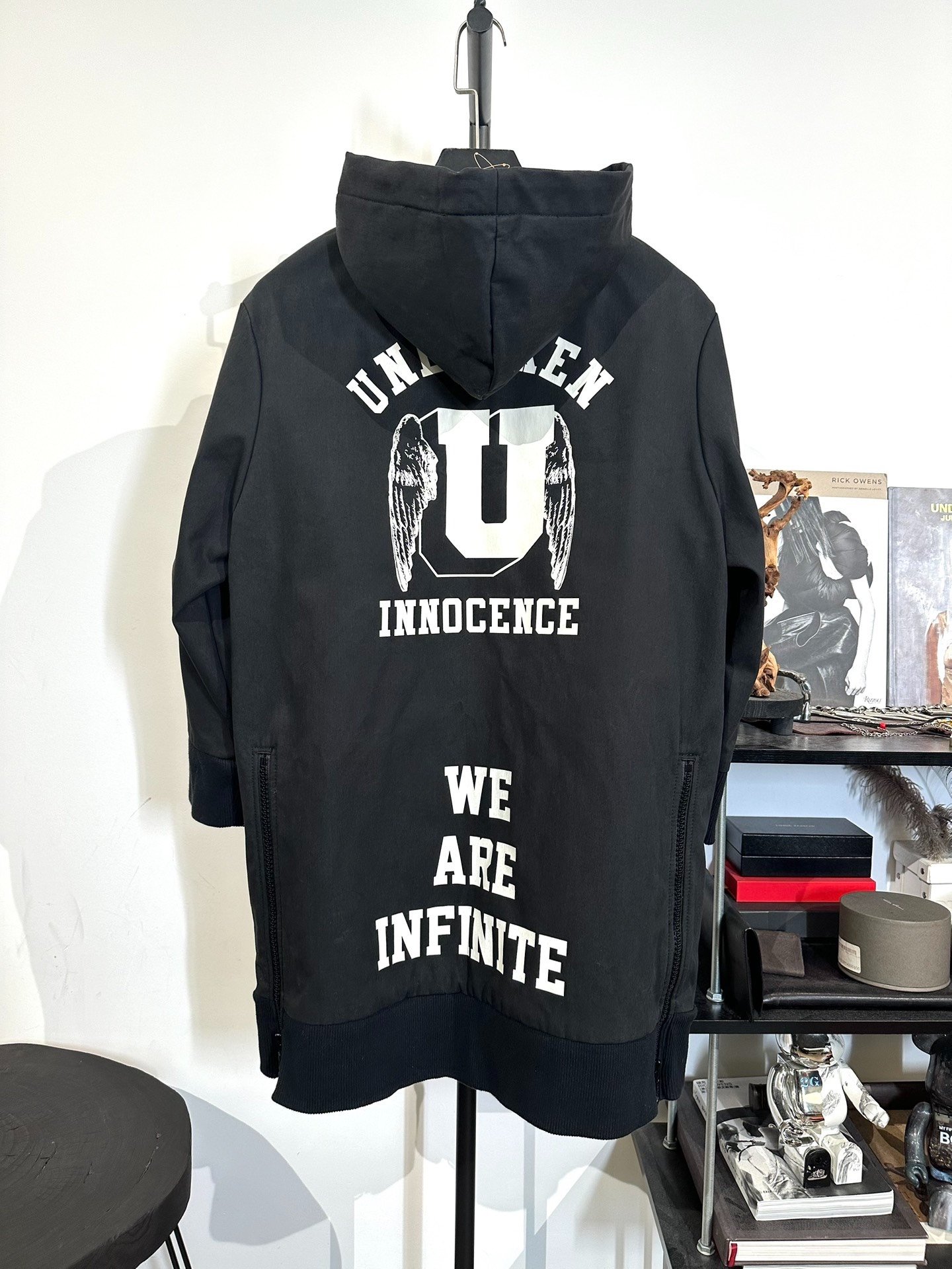 Uniqlo Mid-Length Hooded Patch Jacket — front