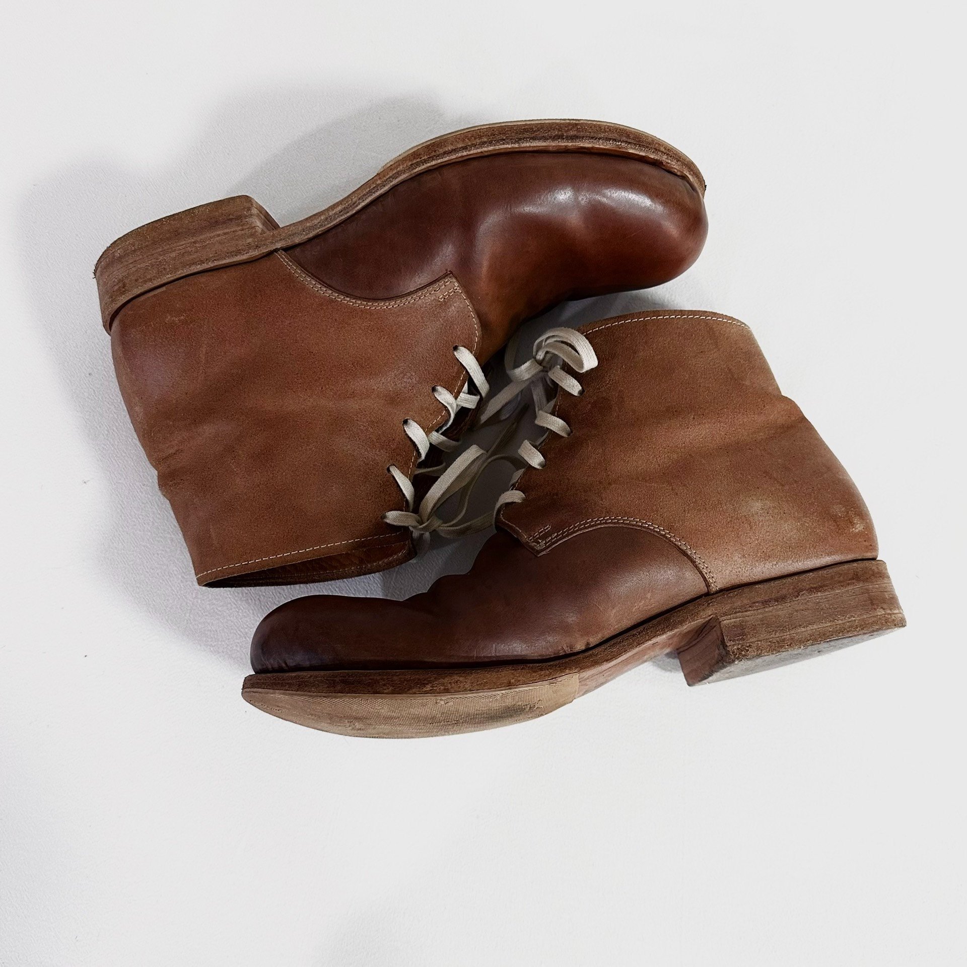 Dimissianos & Miller Patchwork Buffalo Ankle Boots — label