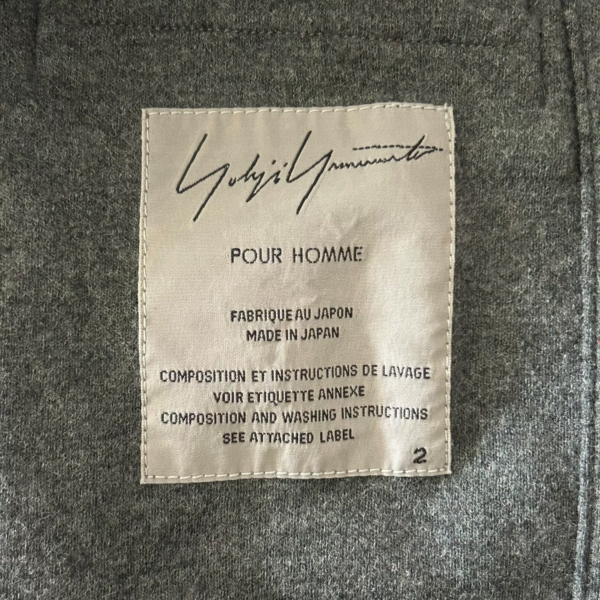 Yohji Yamamoto 08AW Gray Wool Blazer — label