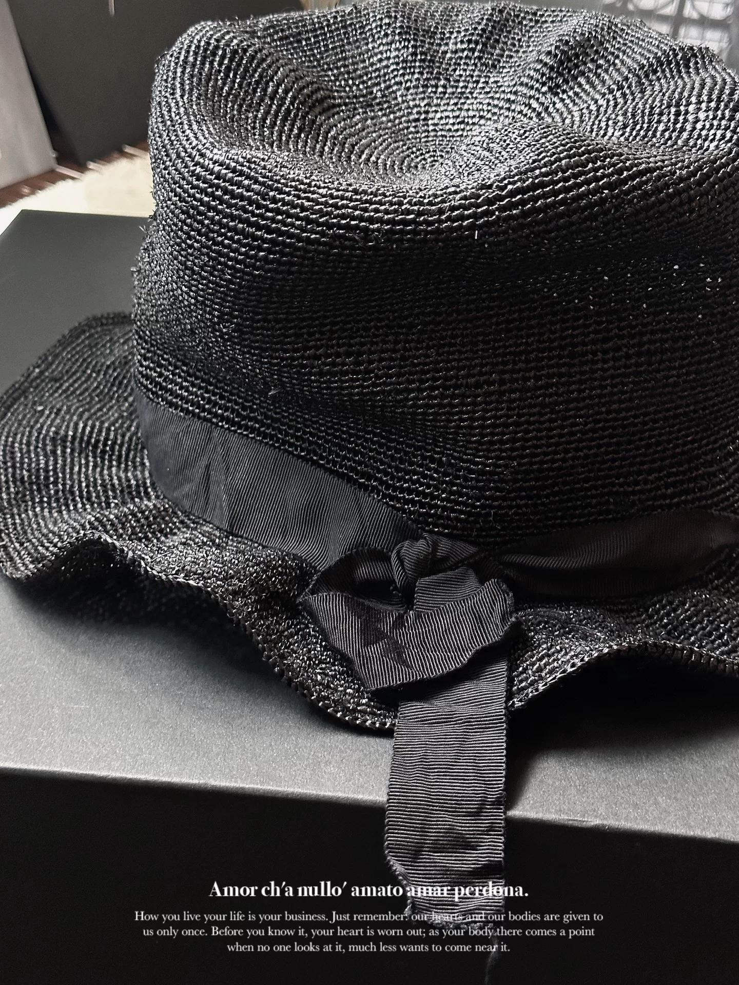 Yohji Yamamoto 22SS Raffia Hat — back