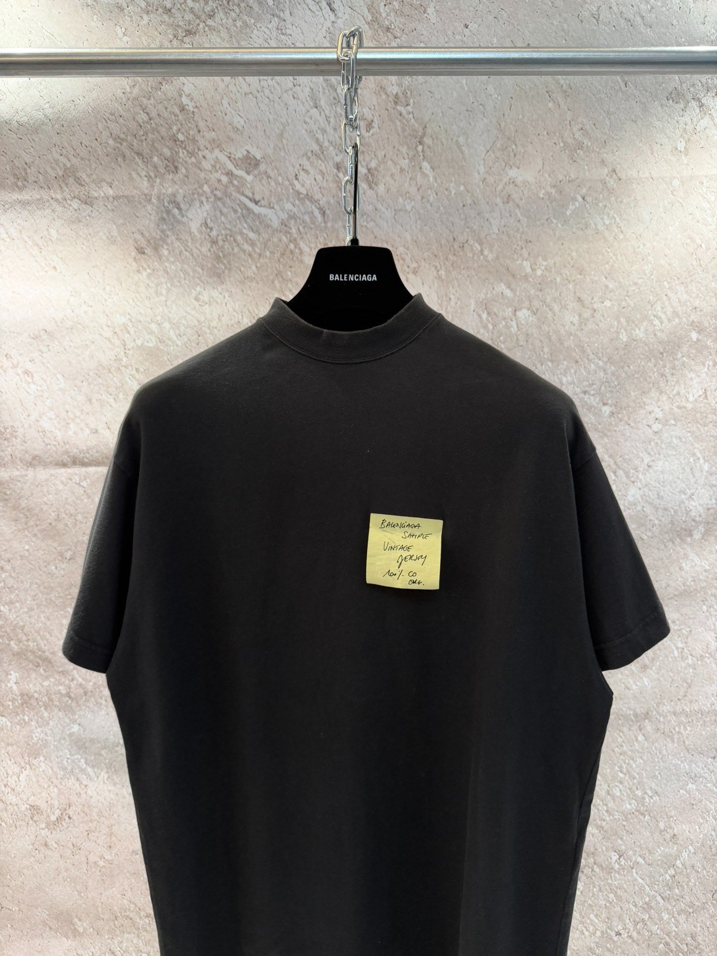 Balenciaga Black Sticky Note Short-Sleeve T-Shirt — front
