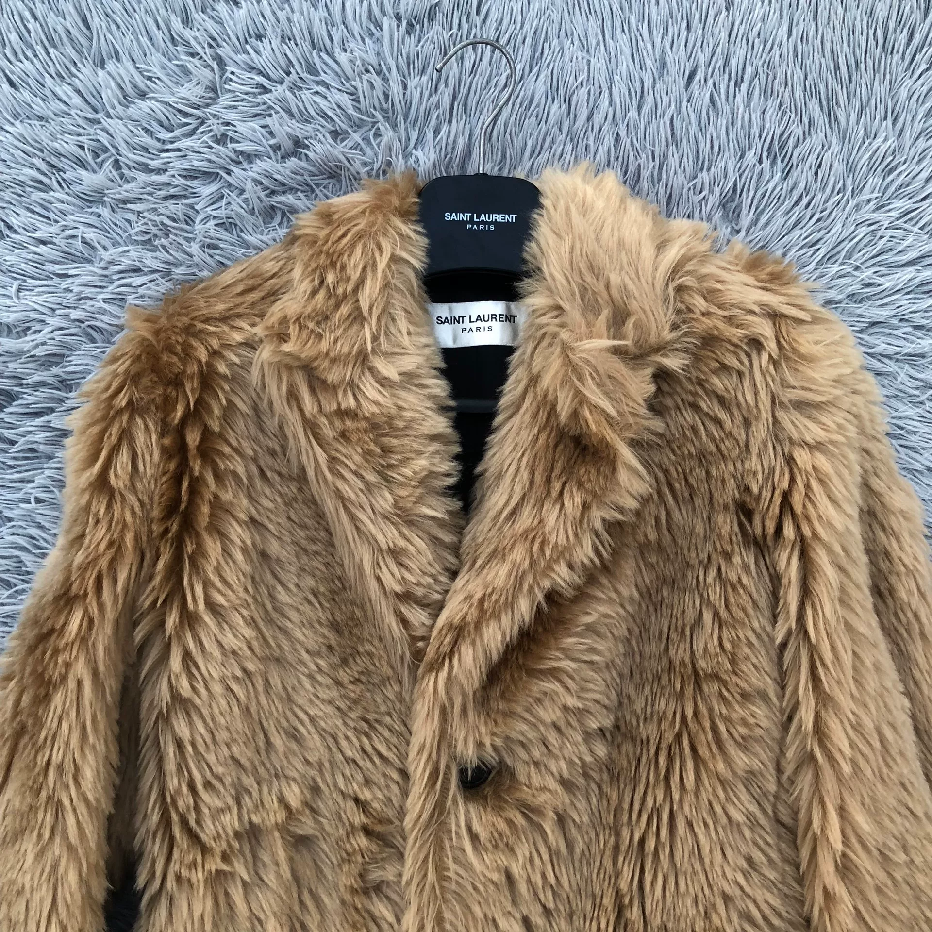 Saint Laurent 16FW Golden Fur Coat — front