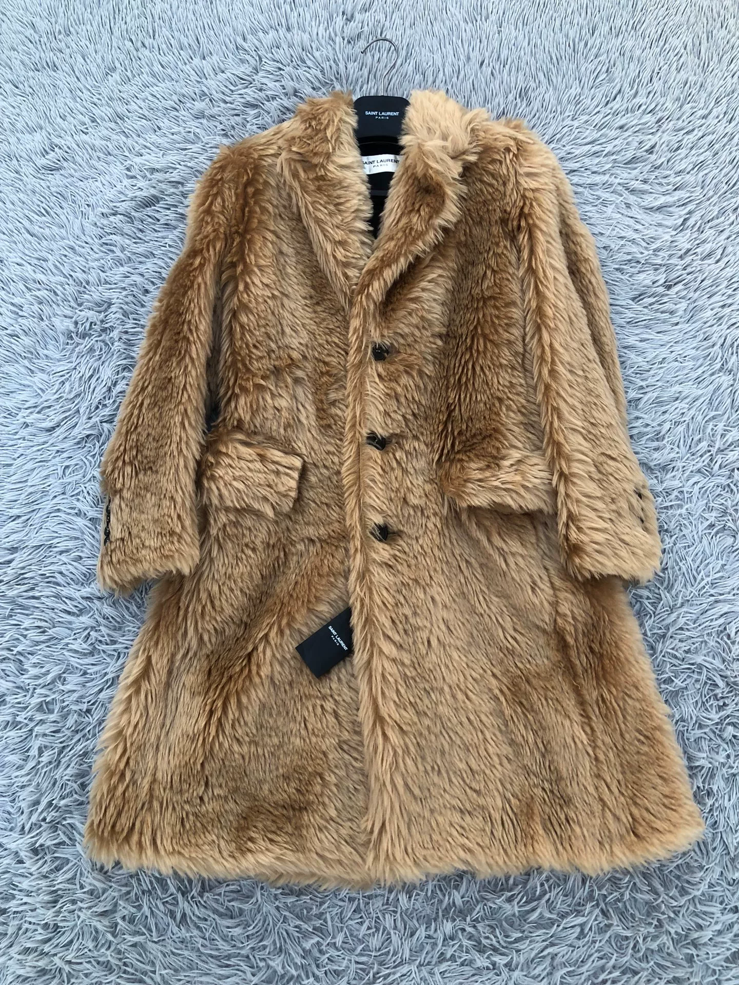 Saint Laurent 16FW Golden Fur Coat