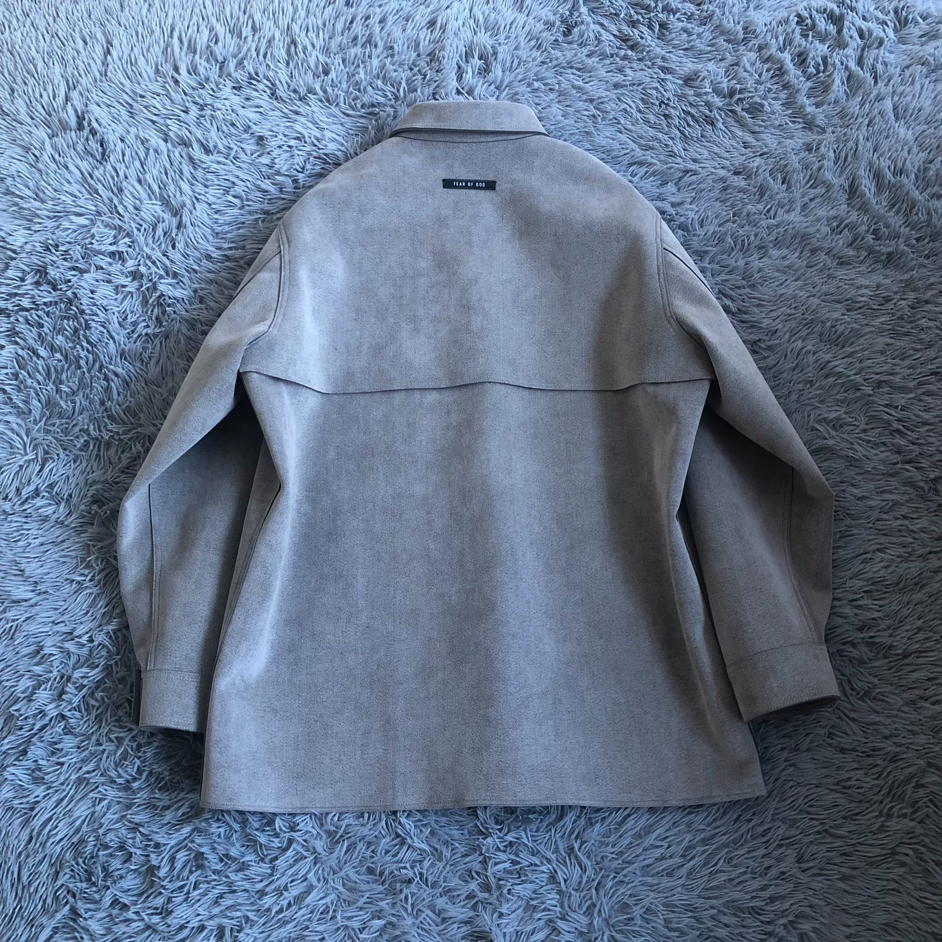 Fear Of God Gray Suede Shirt Jacket — back