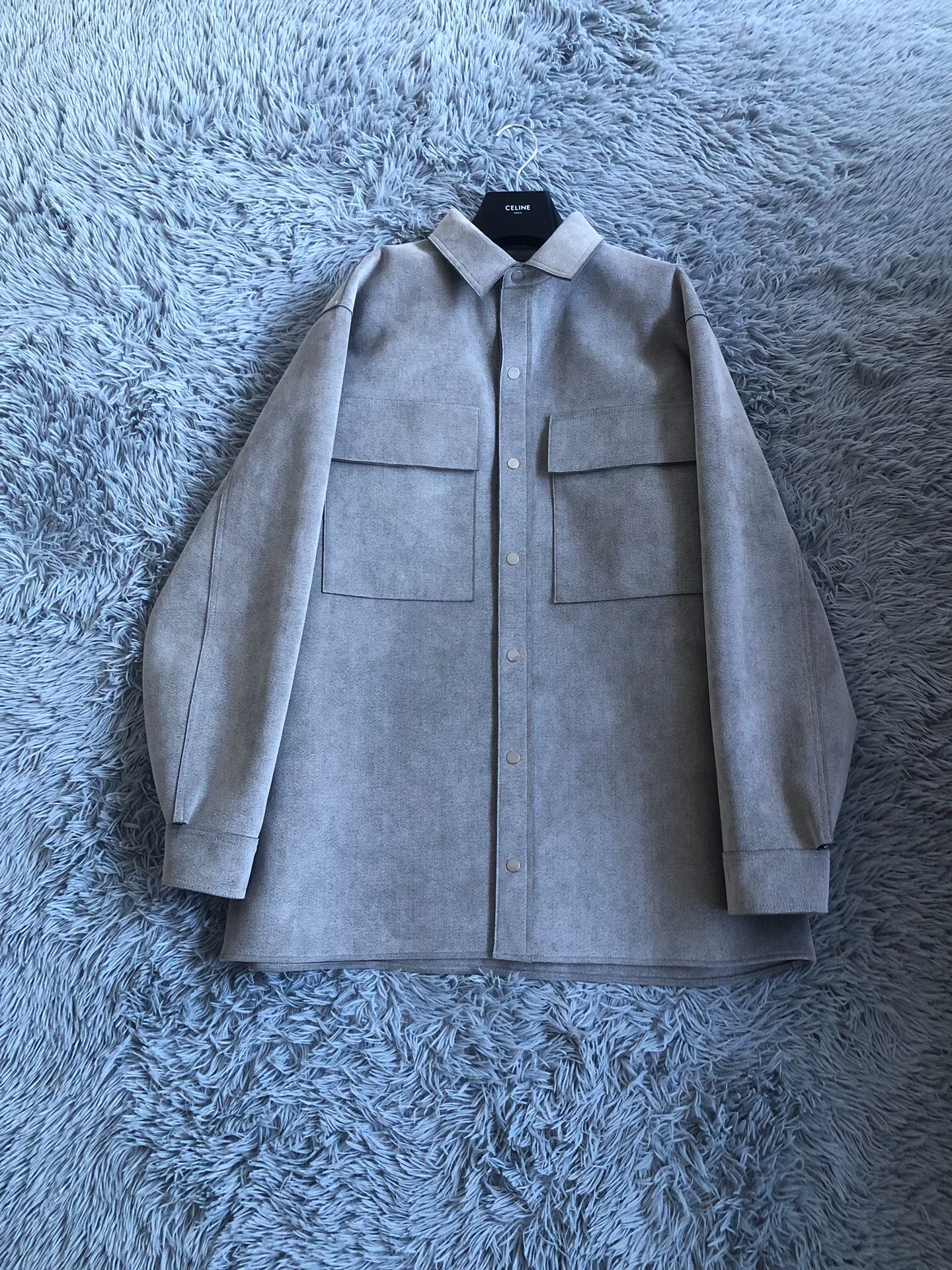 Fear Of God Gray Suede Shirt Jacket