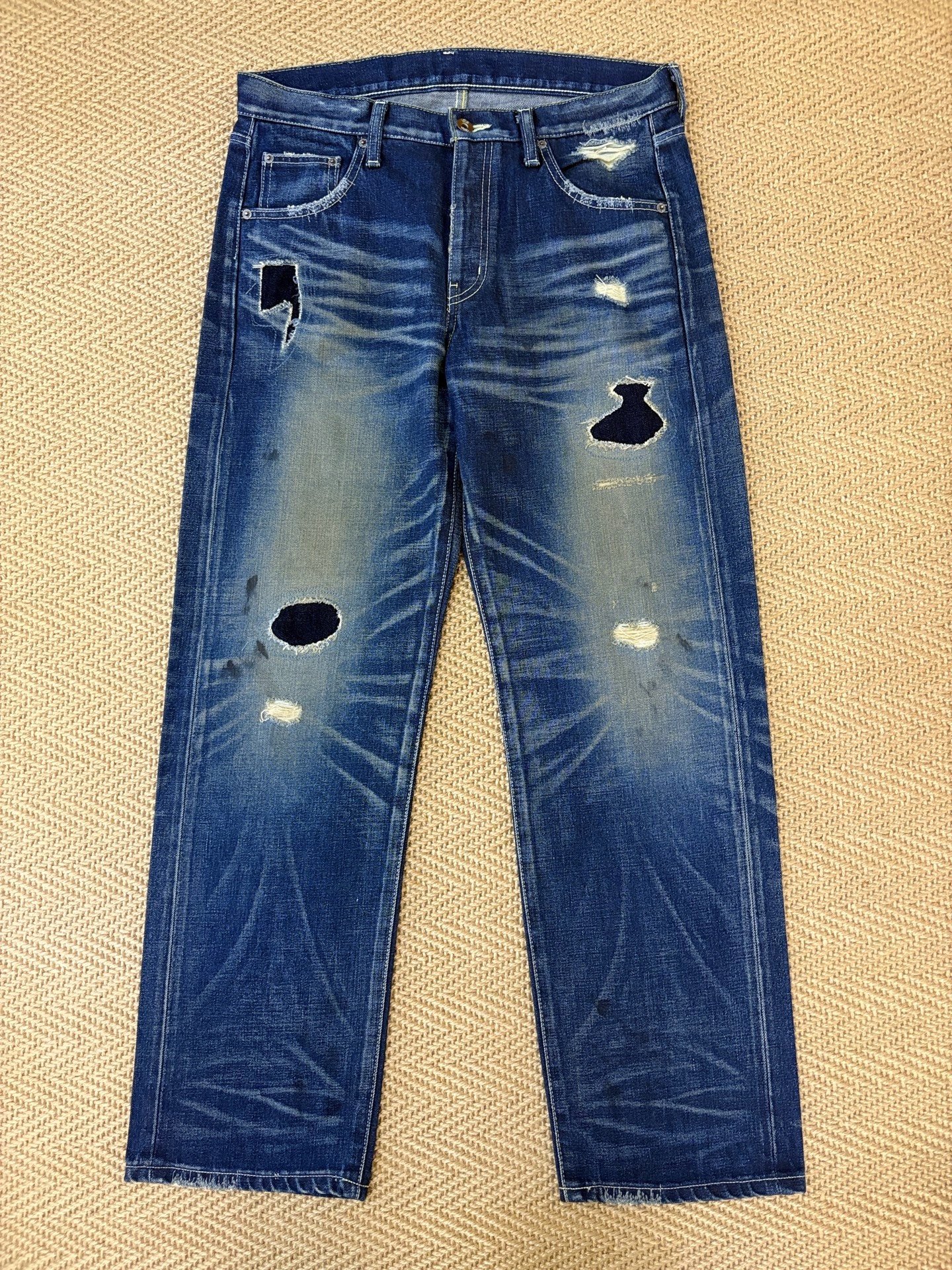 NEIGHBORHOOD 06 KNEEL Distressed Jeans