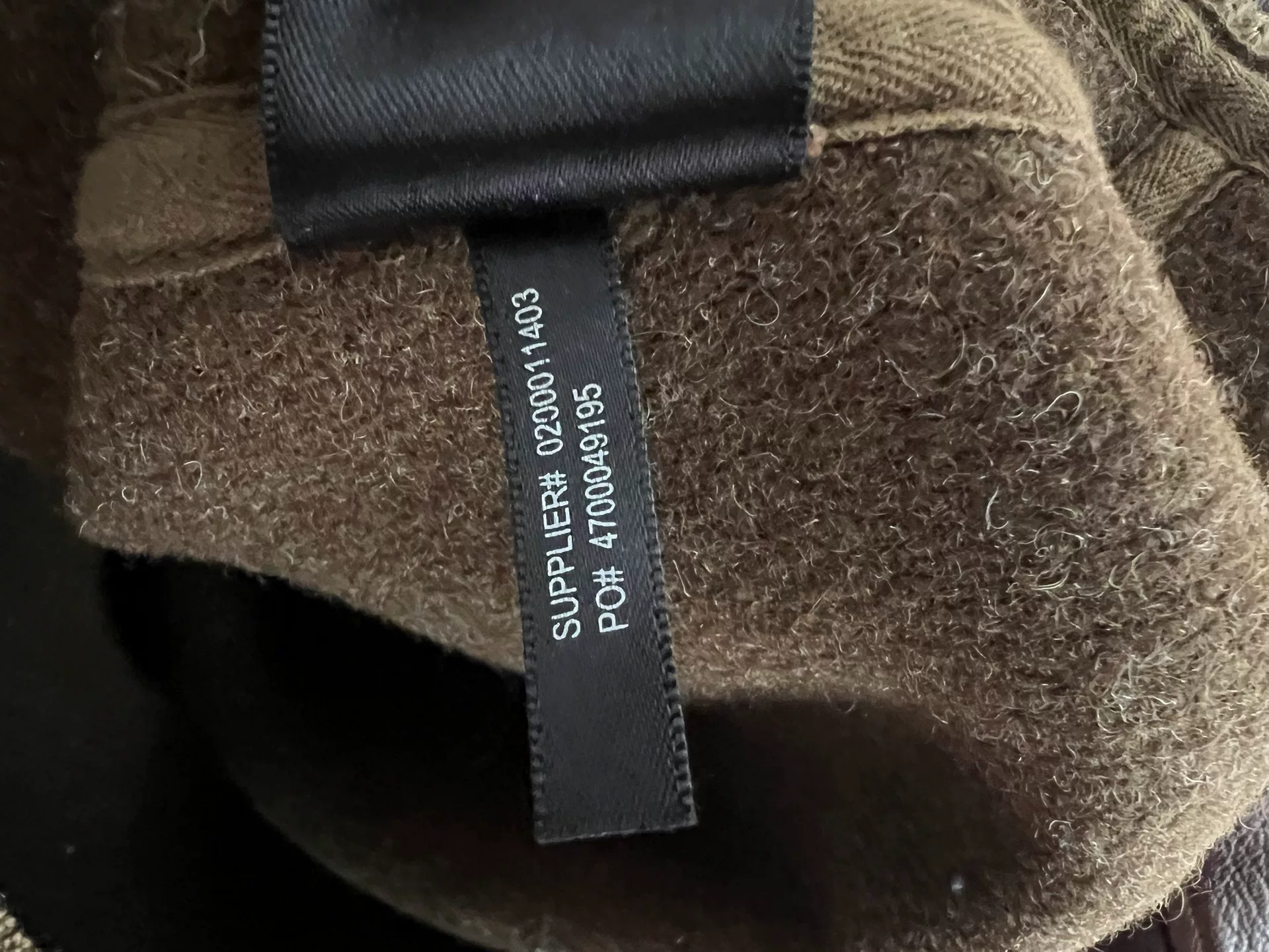 RRL Double RL Wool Leather Sleeve Jacket — label