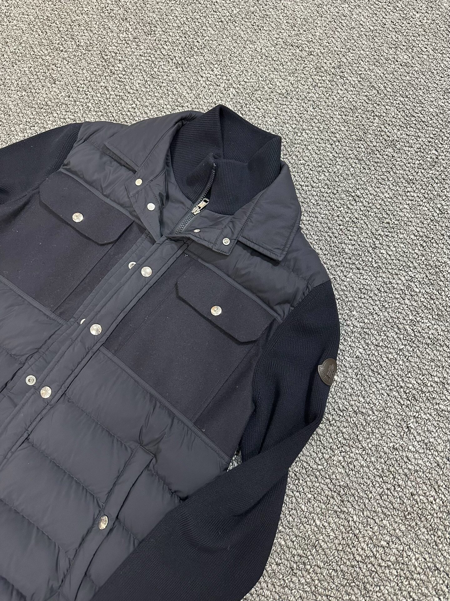 Moncler Knit Panel Down Jacket — front
