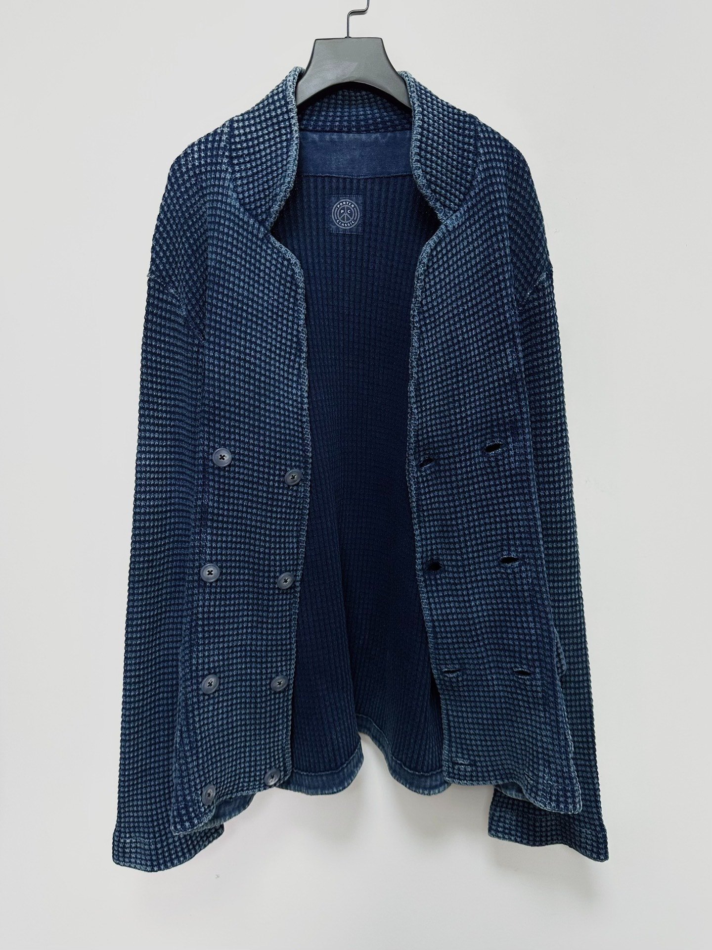 PORTER CLASSIC Indigo Double-Breasted Jacket — front