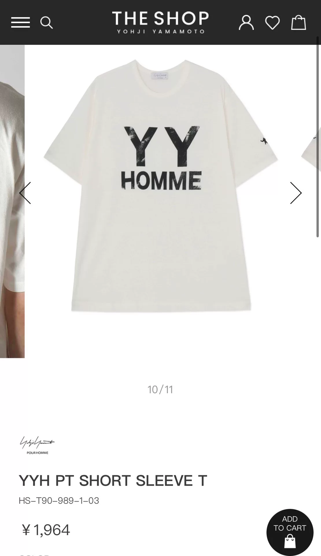 Yohji Yamamoto 23ss YY HOMME T-shirt — front