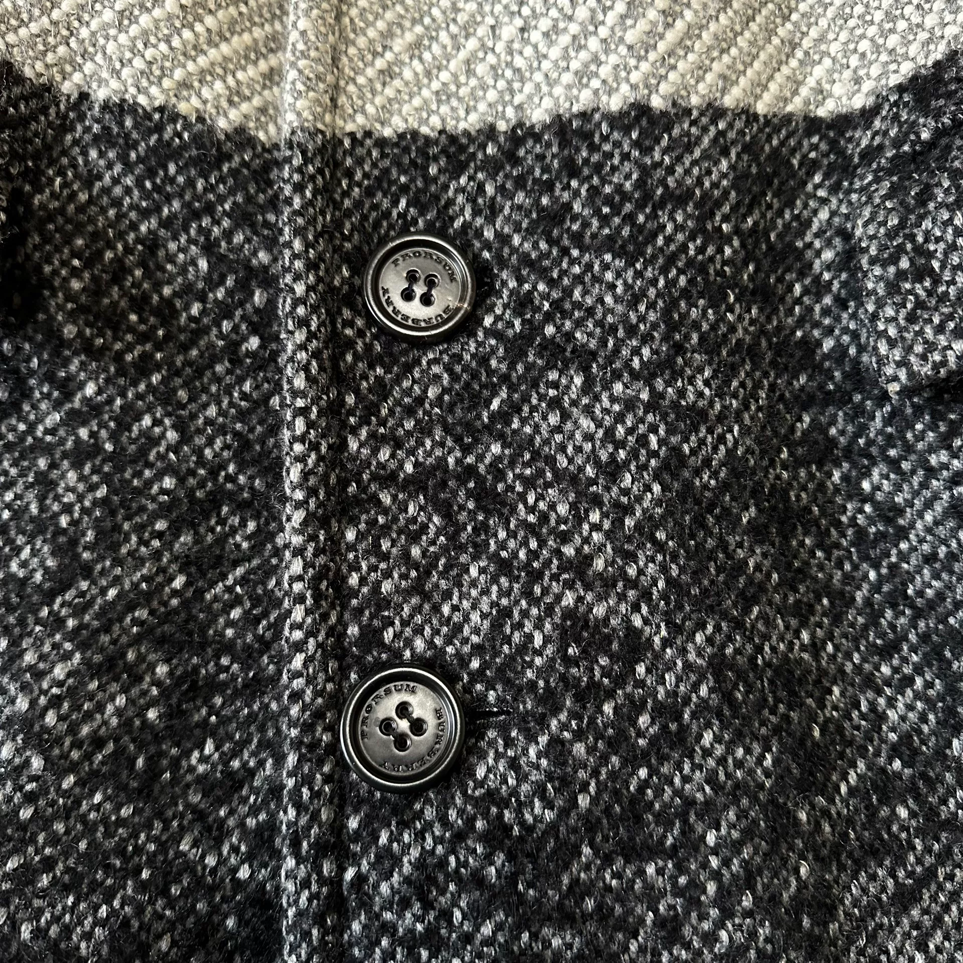 Burberry Long Check Wool Coat — label