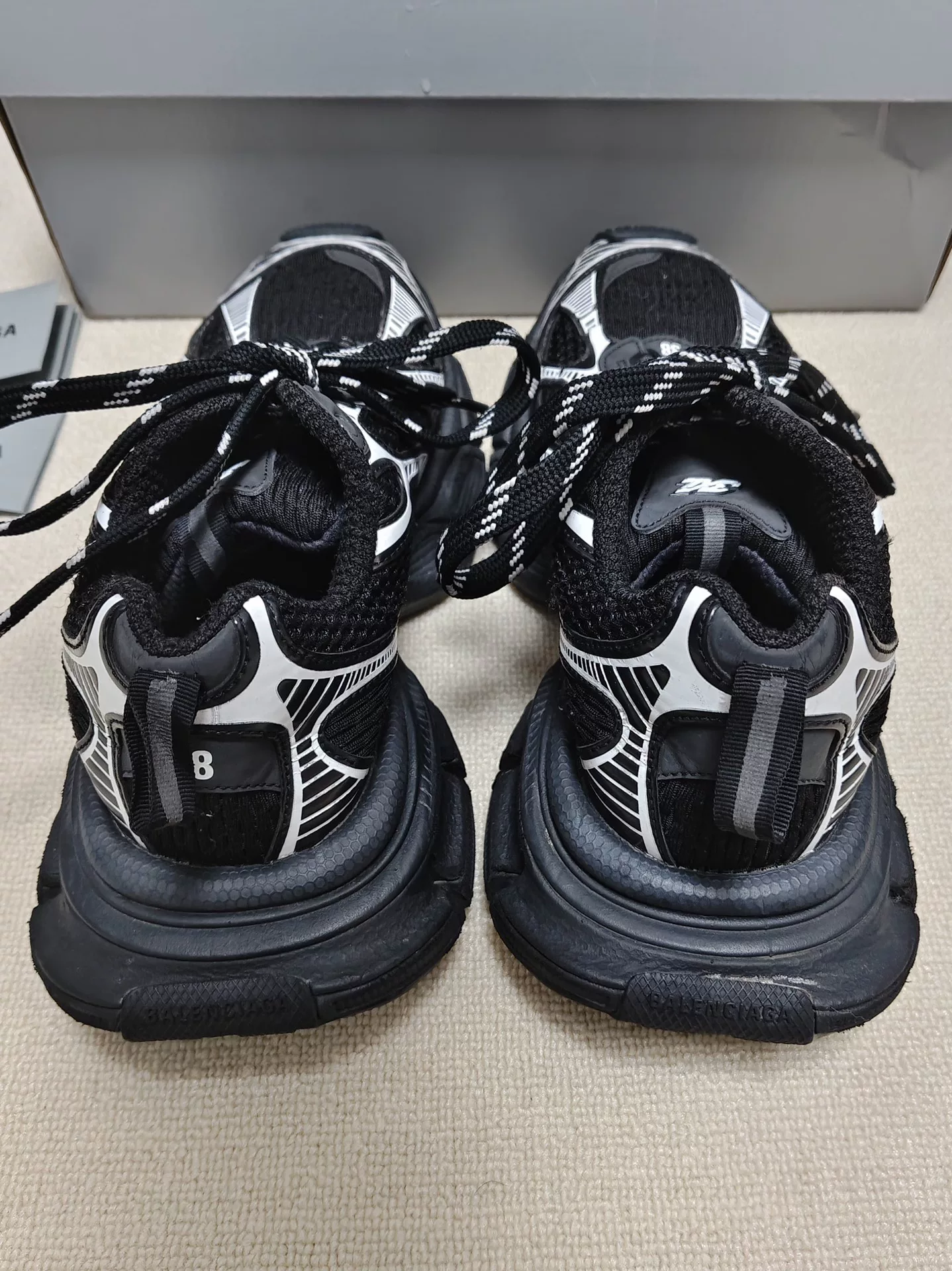 Balenciaga 3XL Low-Top Distressed Sneakers — front
