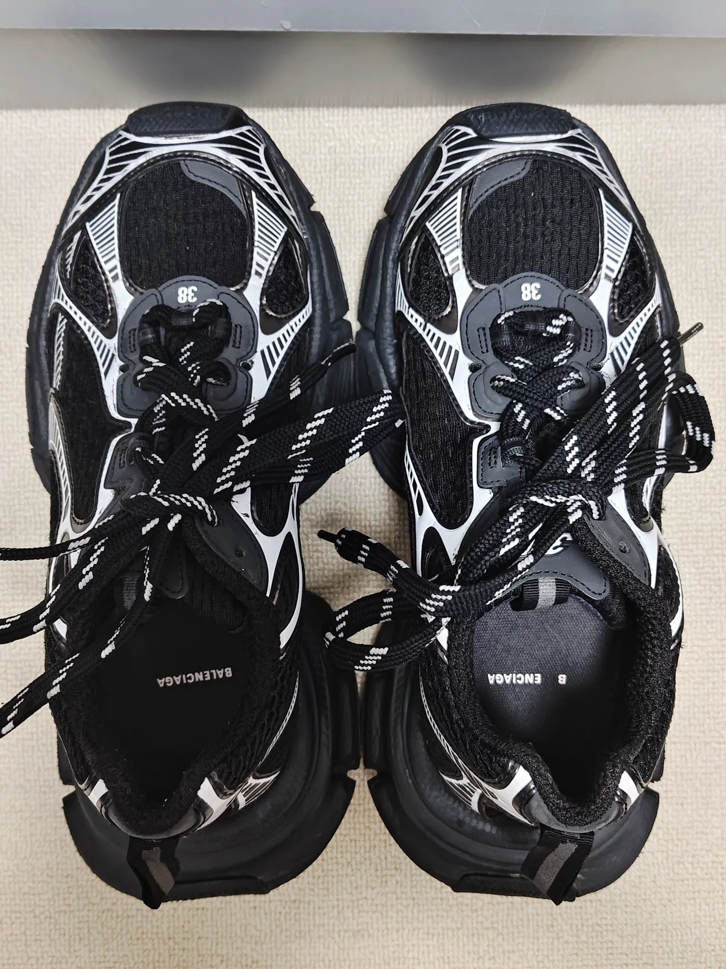 Balenciaga 3XL Low-Top Distressed Sneakers — detail