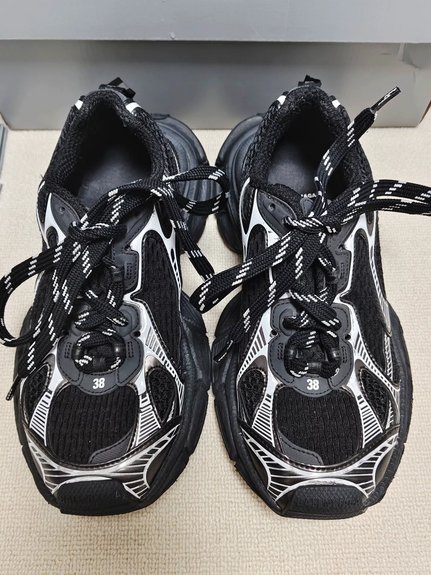 Balenciaga 3XL Low-Top Distressed Sneakers — back