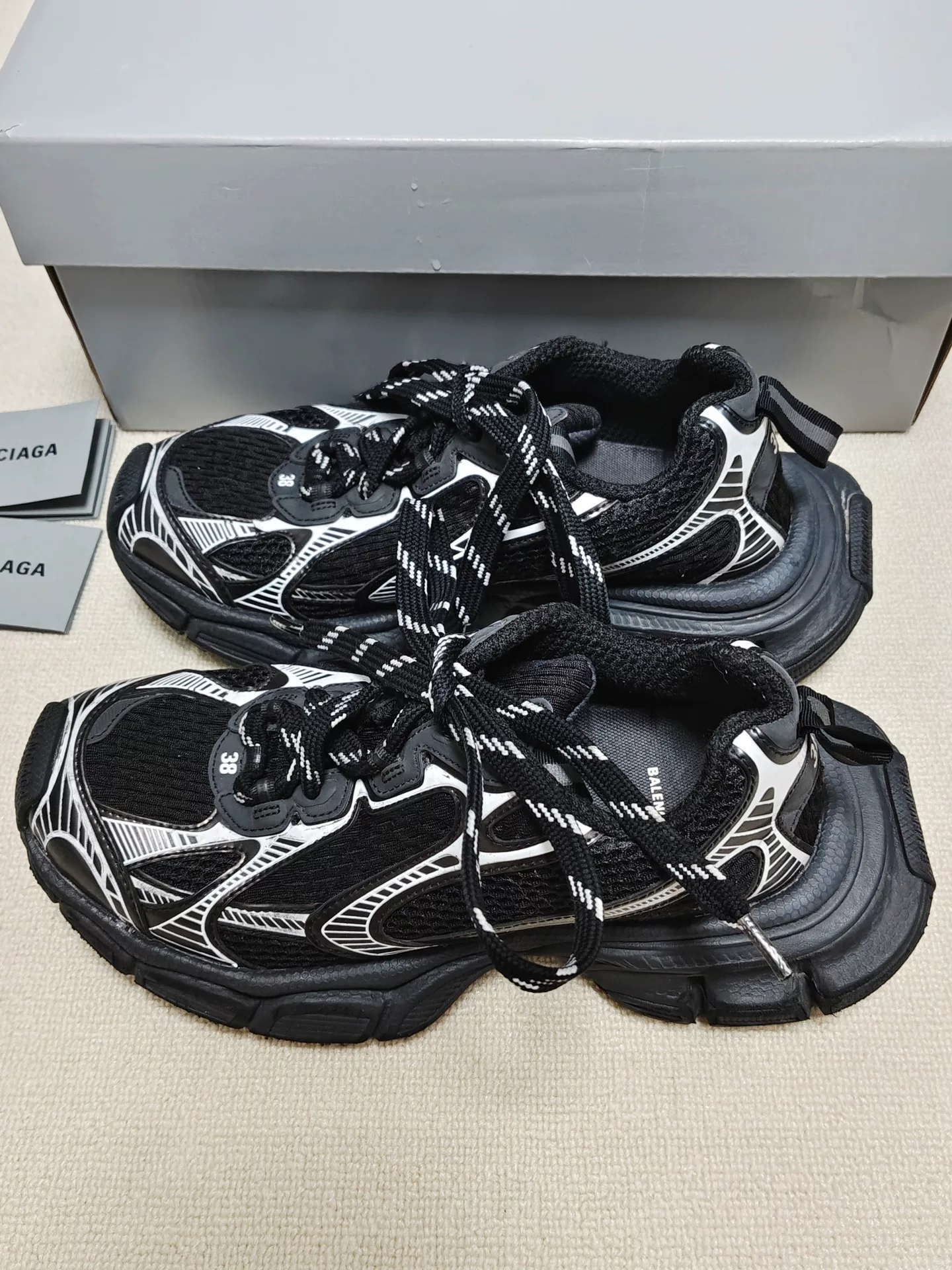 Balenciaga 3XL Low-Top Distressed Sneakers